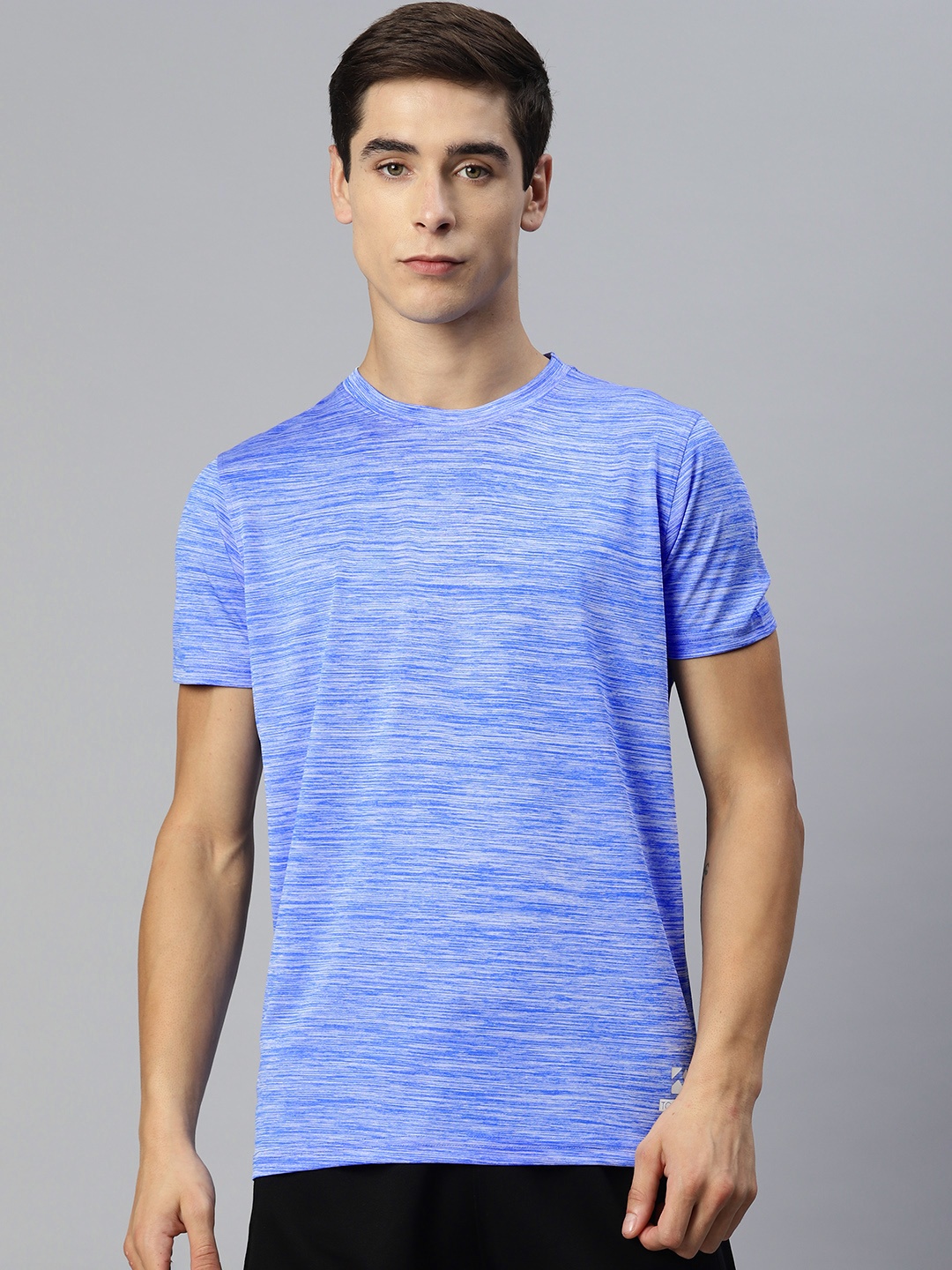 

TOM BURG Men Self Design Regular Fit T-shirt, Blue