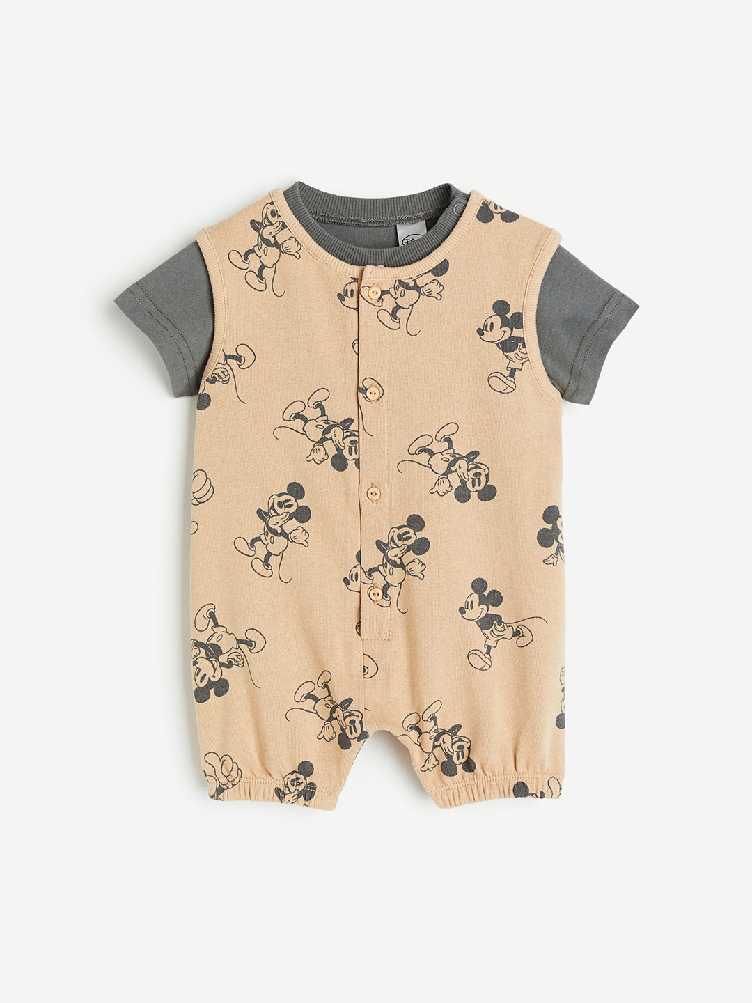 

H&M Boys 2-Piece Printed Pure Cotton Set, Beige