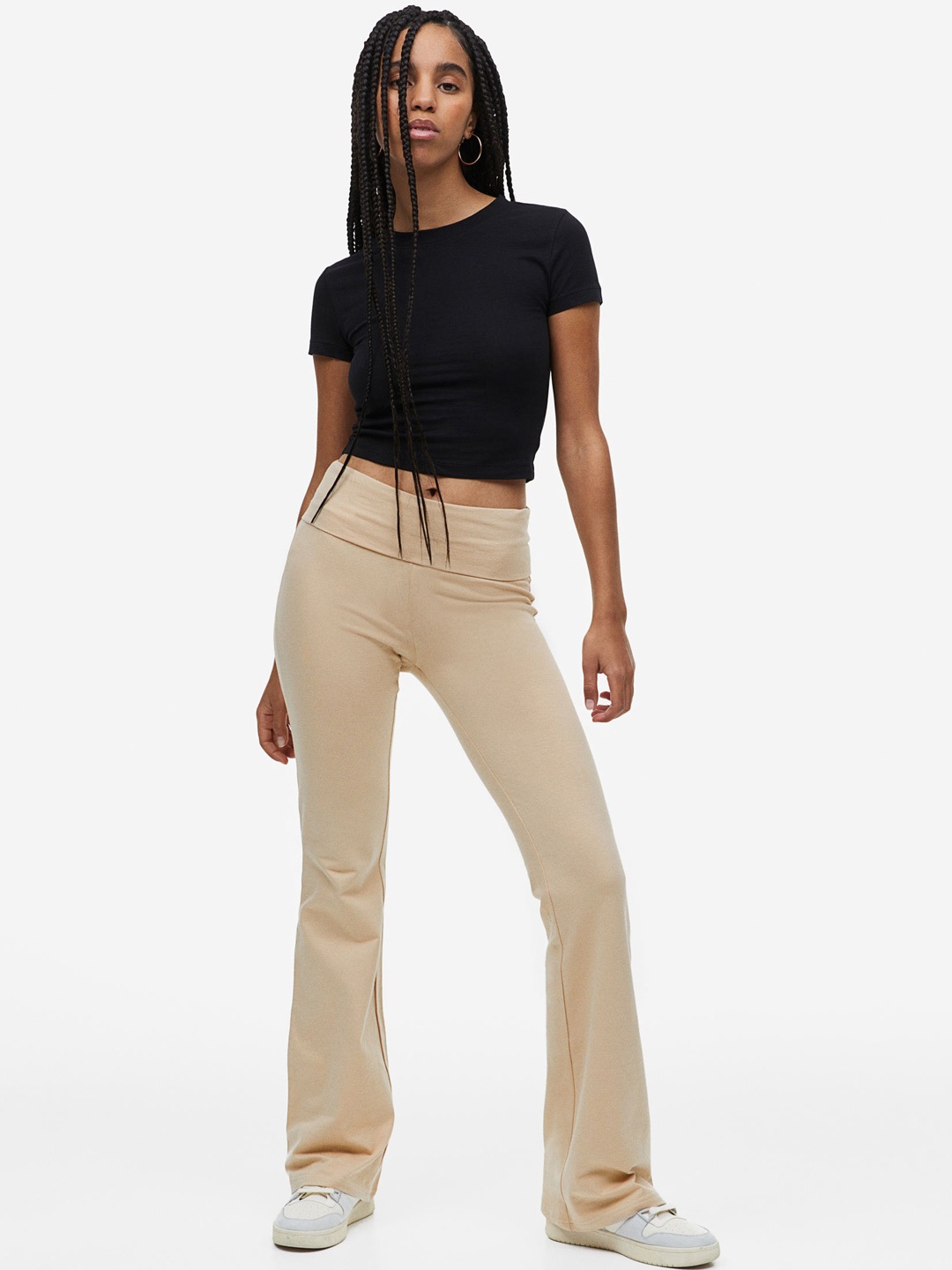 

H&M Women Flared Leggings, Beige