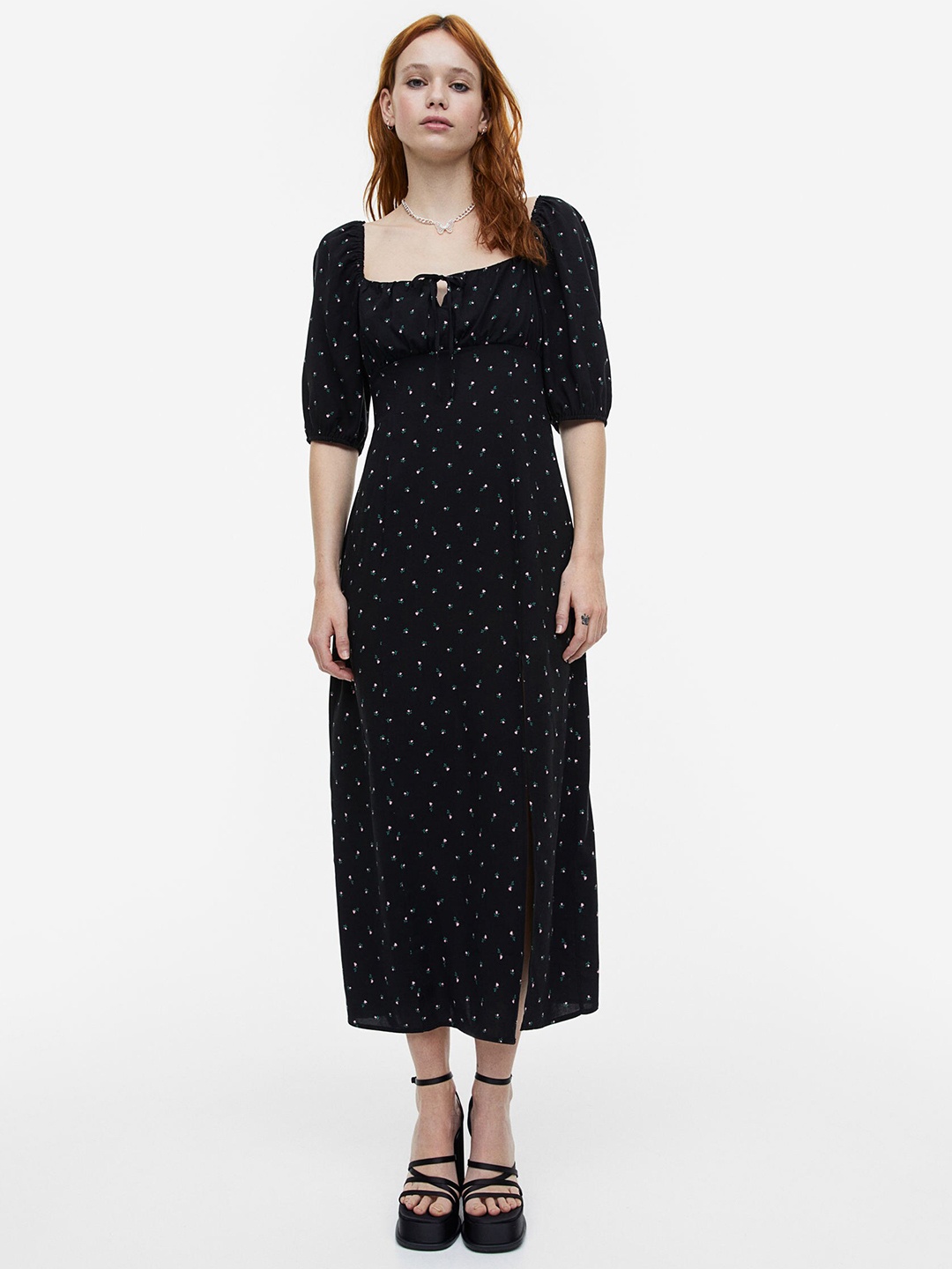 

H&M Drawstring-Detail Dress, Black