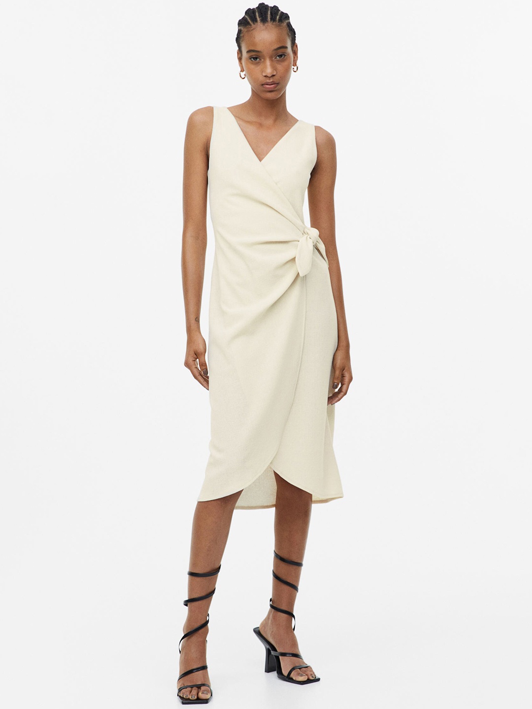 

H&M V-Neck Wrap Dress, Beige