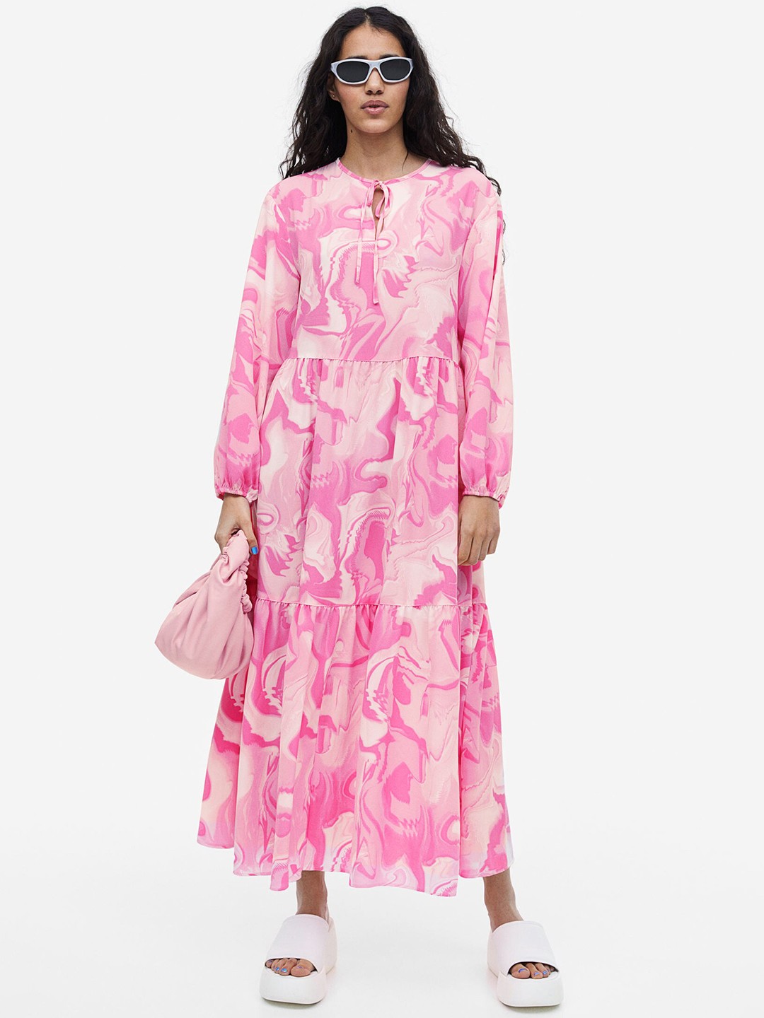 

H&M Tiered Maxi Dress, Pink