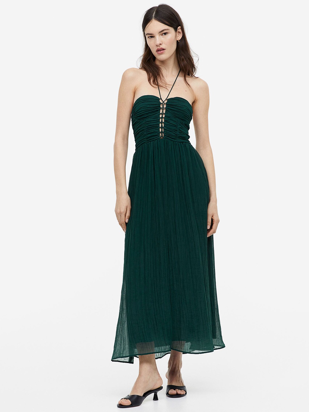 

H&M Lacing-Detail Maxi Dress, Green