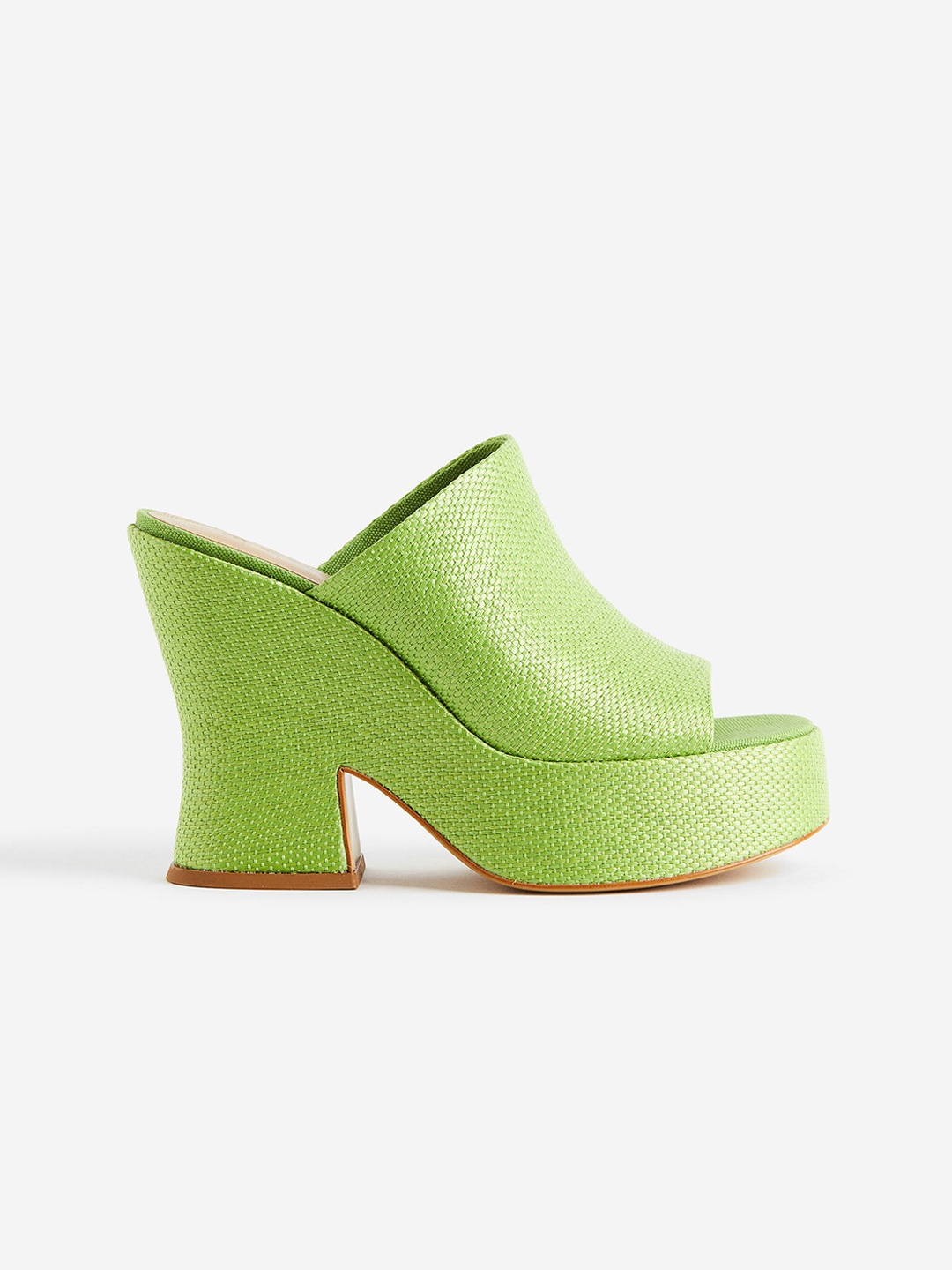 

H&M Platform Straw Mules, Green