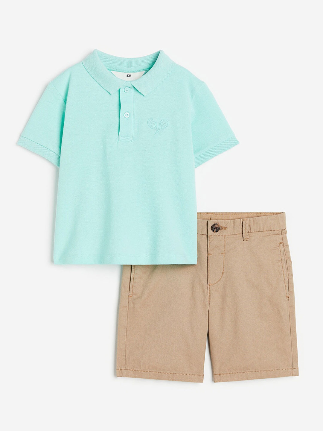 

H&M Boys 2-Piece Cotton Set, Turquoise blue