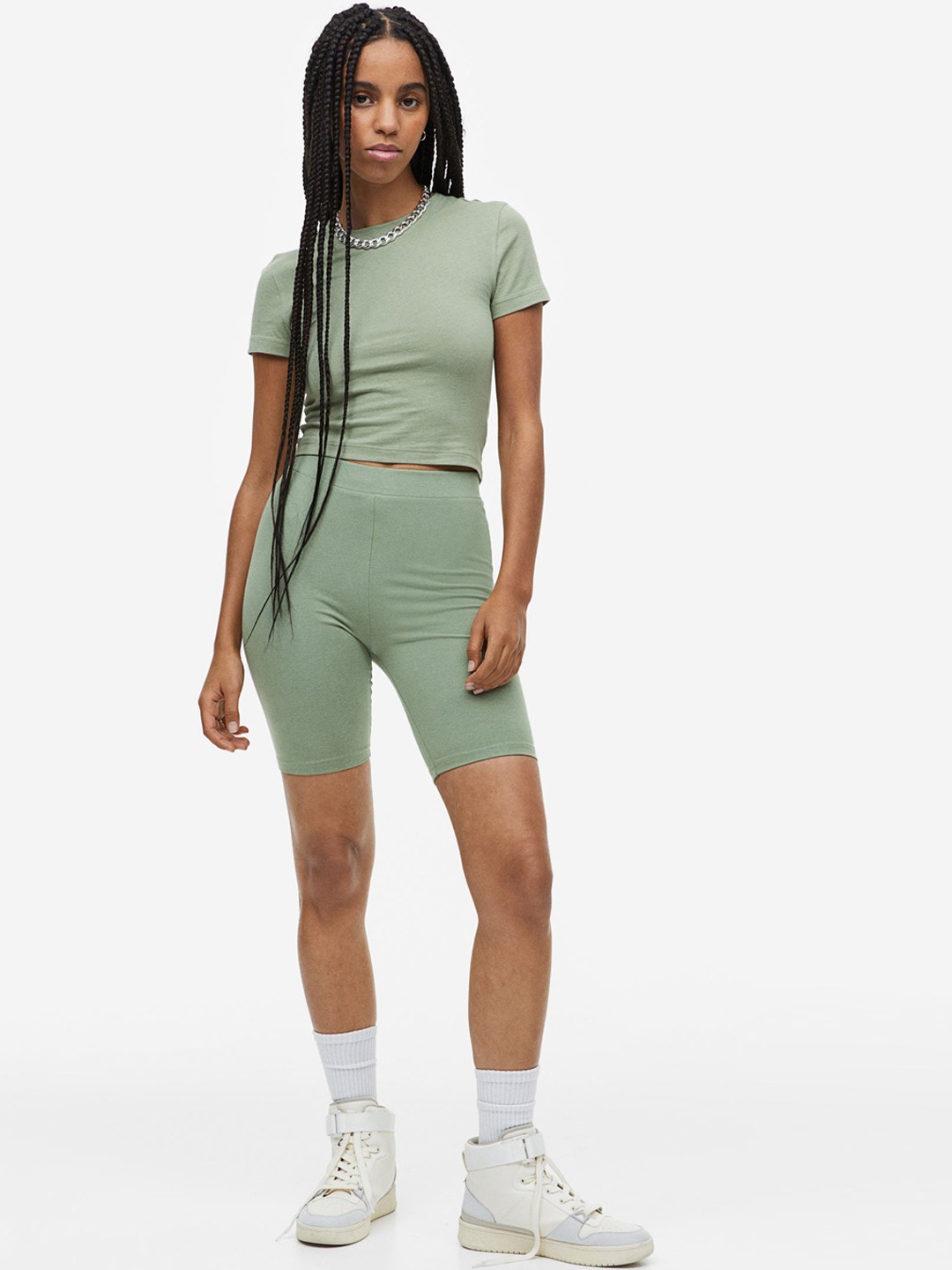 

H&M Women Cycling Shorts, Sea green