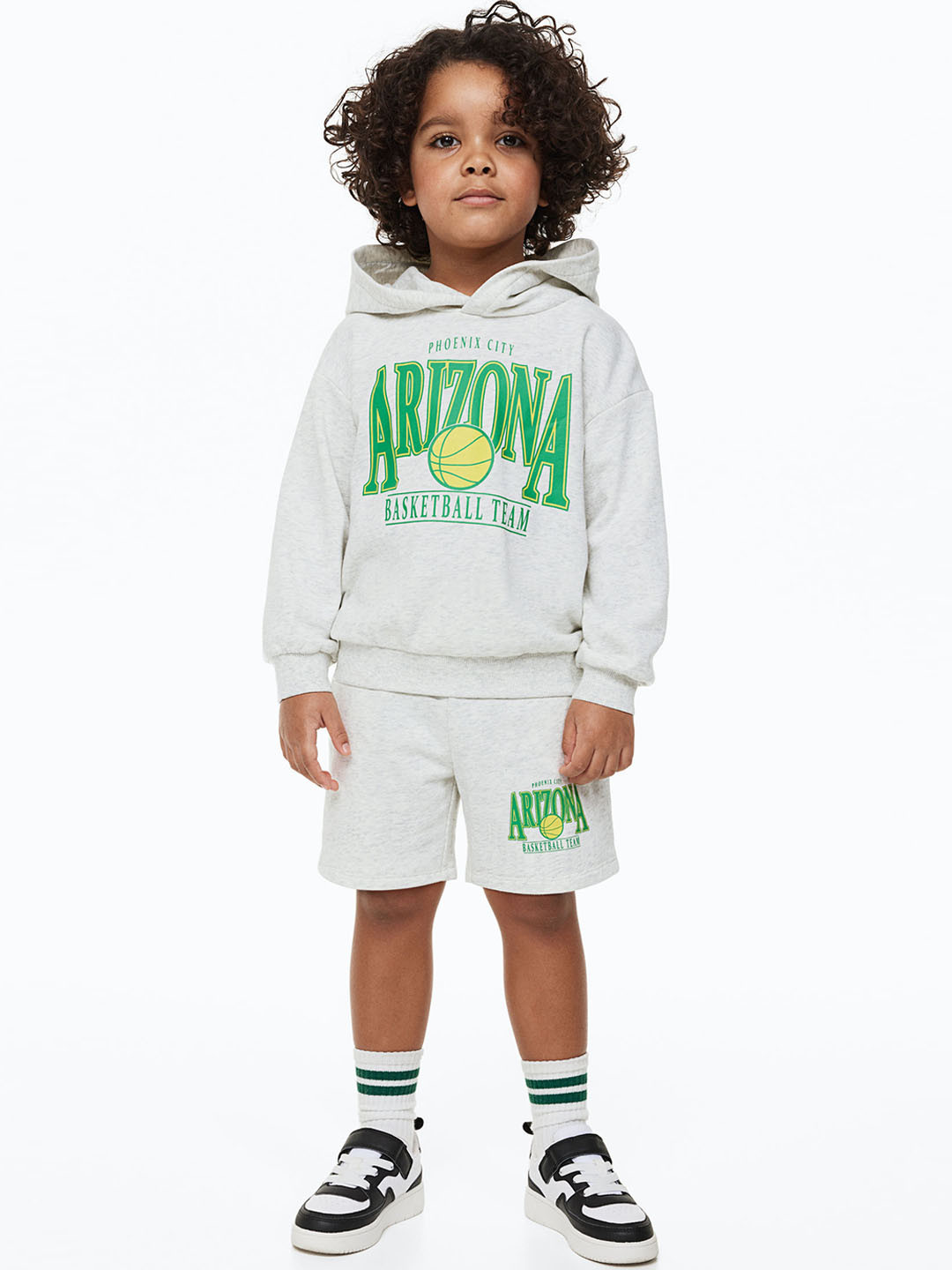 

H&M Boys 2-Piece Printed Sweatshirt Set, Grey melange