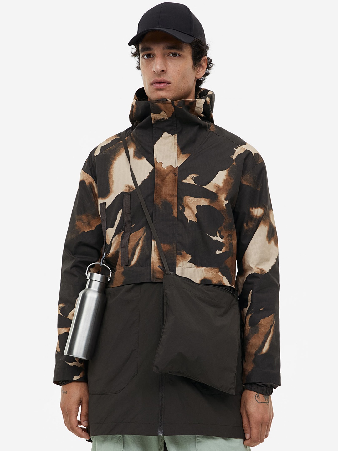 

H&M Water-Repellent Pure Cotton Outdoor Parka, Beige