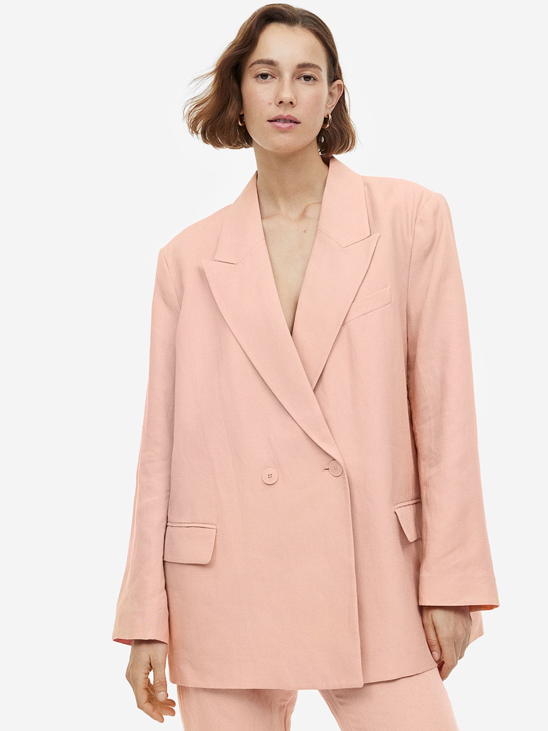 

H&M Double-Breasted Blazer, Orange