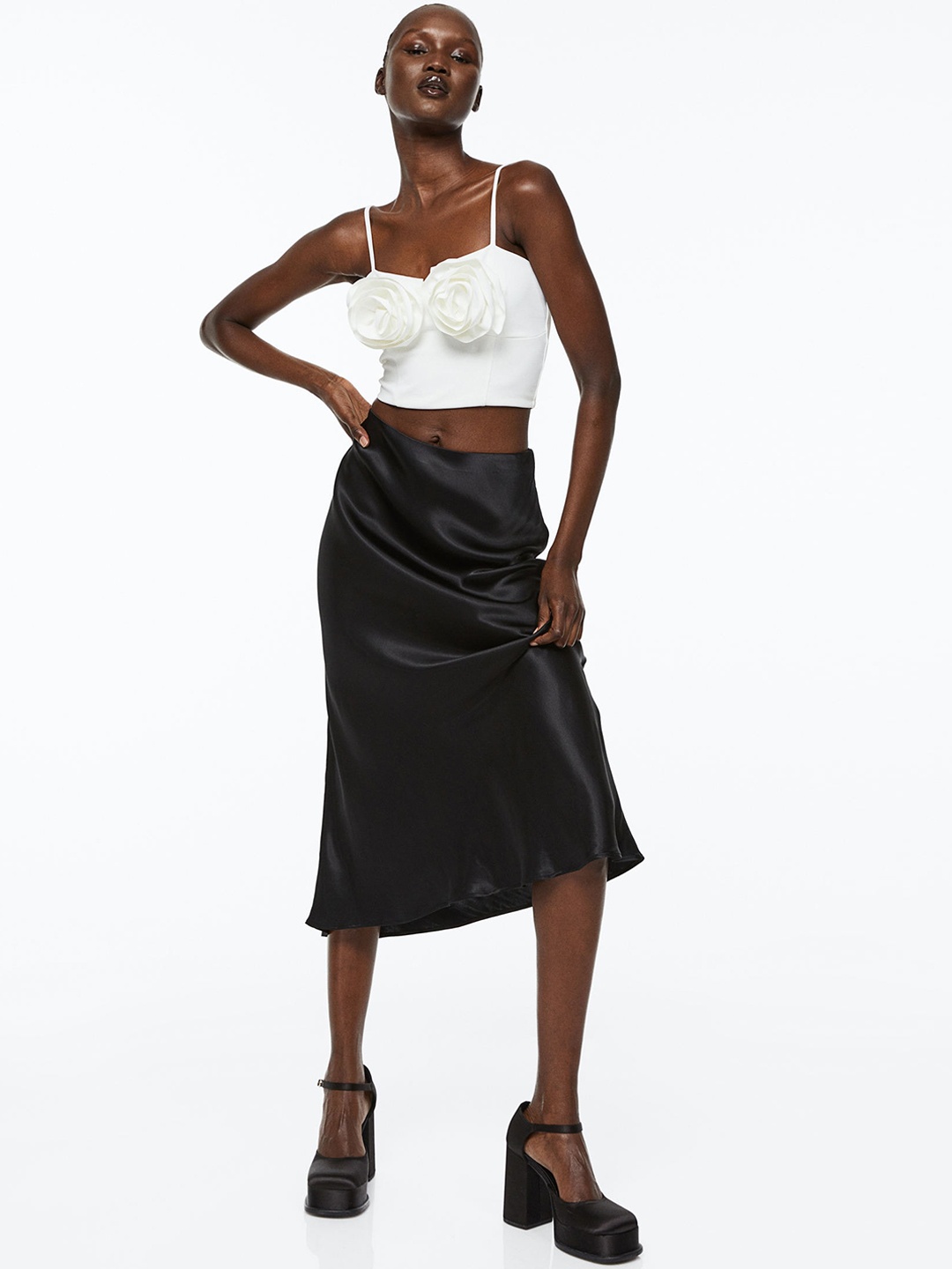 

H&M Flared Skirt, Black