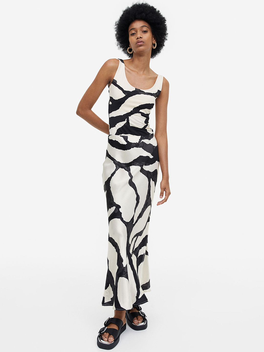 

H&M Satin Skirt, White