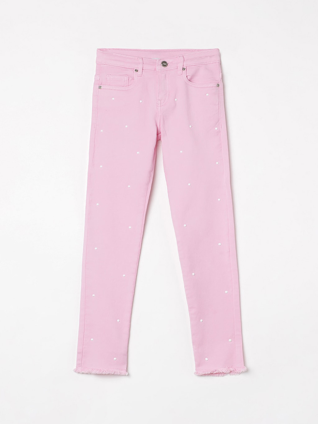 

Fame Forever by Lifestyle Girls Slim Fit Embellished Regular Fit Jeans, Pink