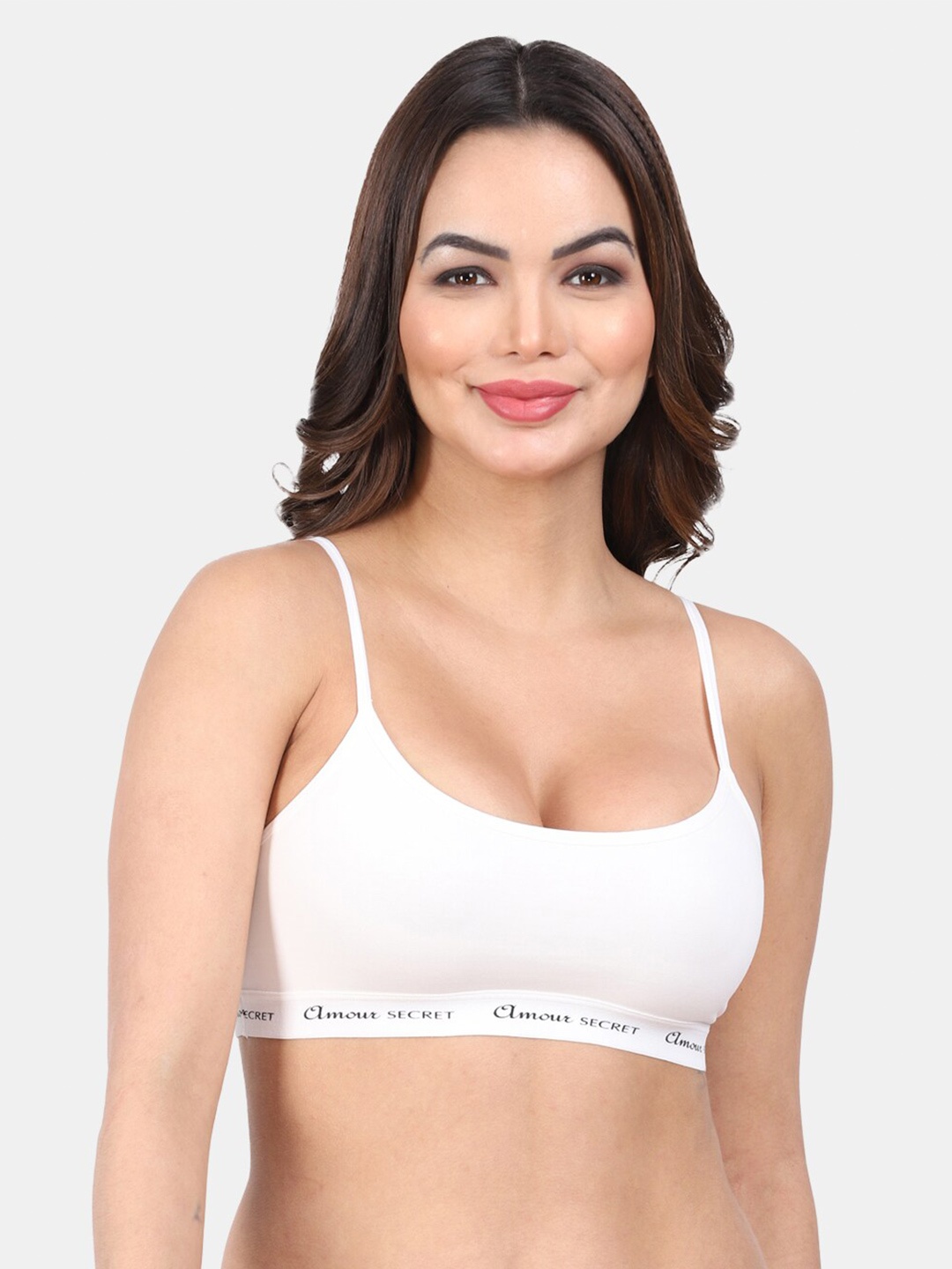 

Amour Secret Non Padded Non-Wired Full Coverage Seamless Super Support Slip-On Bra, White