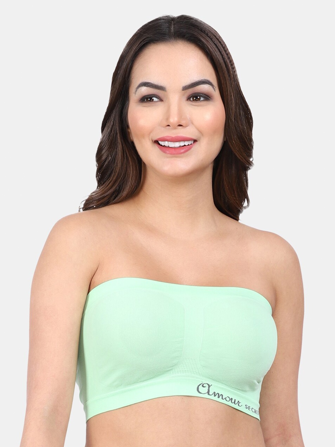 

Amour Secret Non Padded Non-Wired Full Coverage Seamless Bandeau Strapless Bra, Sea green