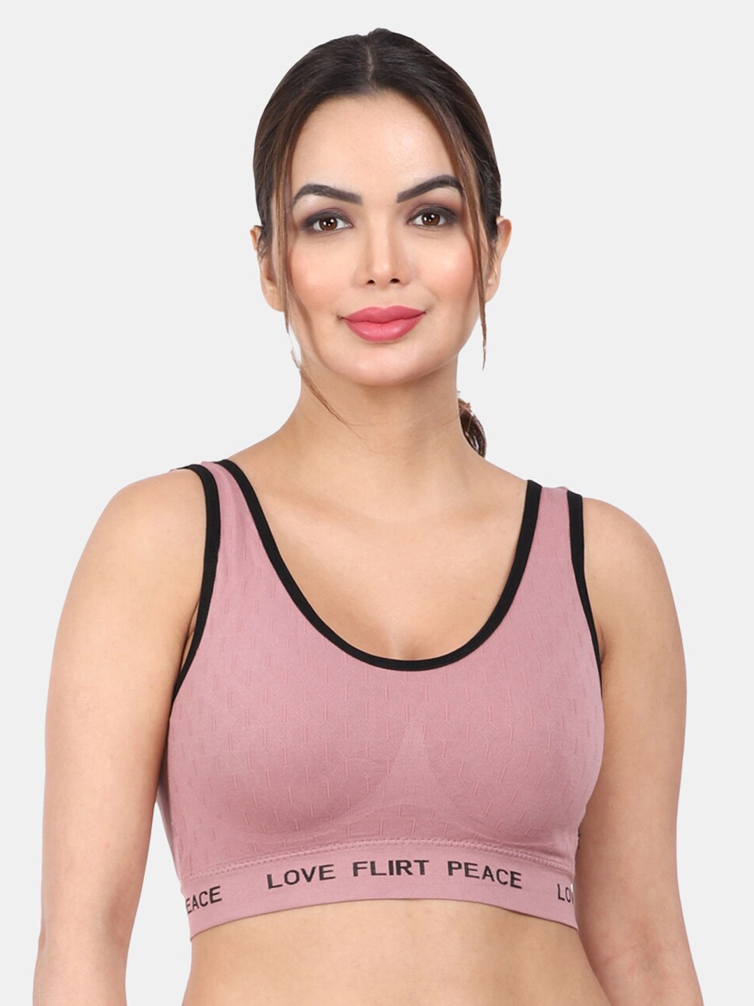 

Amour Secret Non-Wired Full Coverage Lightly Removable Padding Anti Odour Sports Bra, Pink