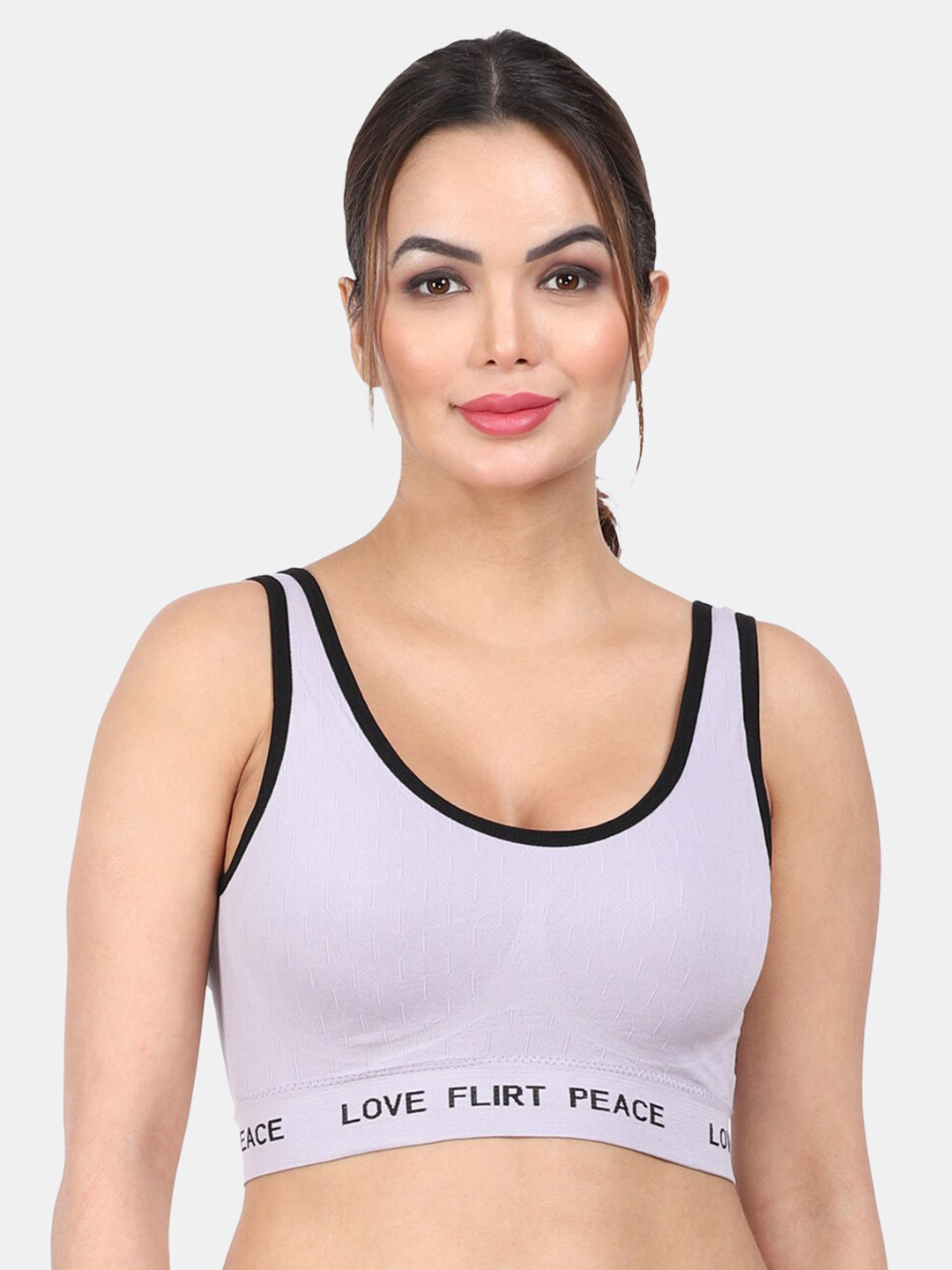 

Amour Secret Lightly Padded Medium Support All Day Comfort Anti Odour Seamless Sports Bra, Purple