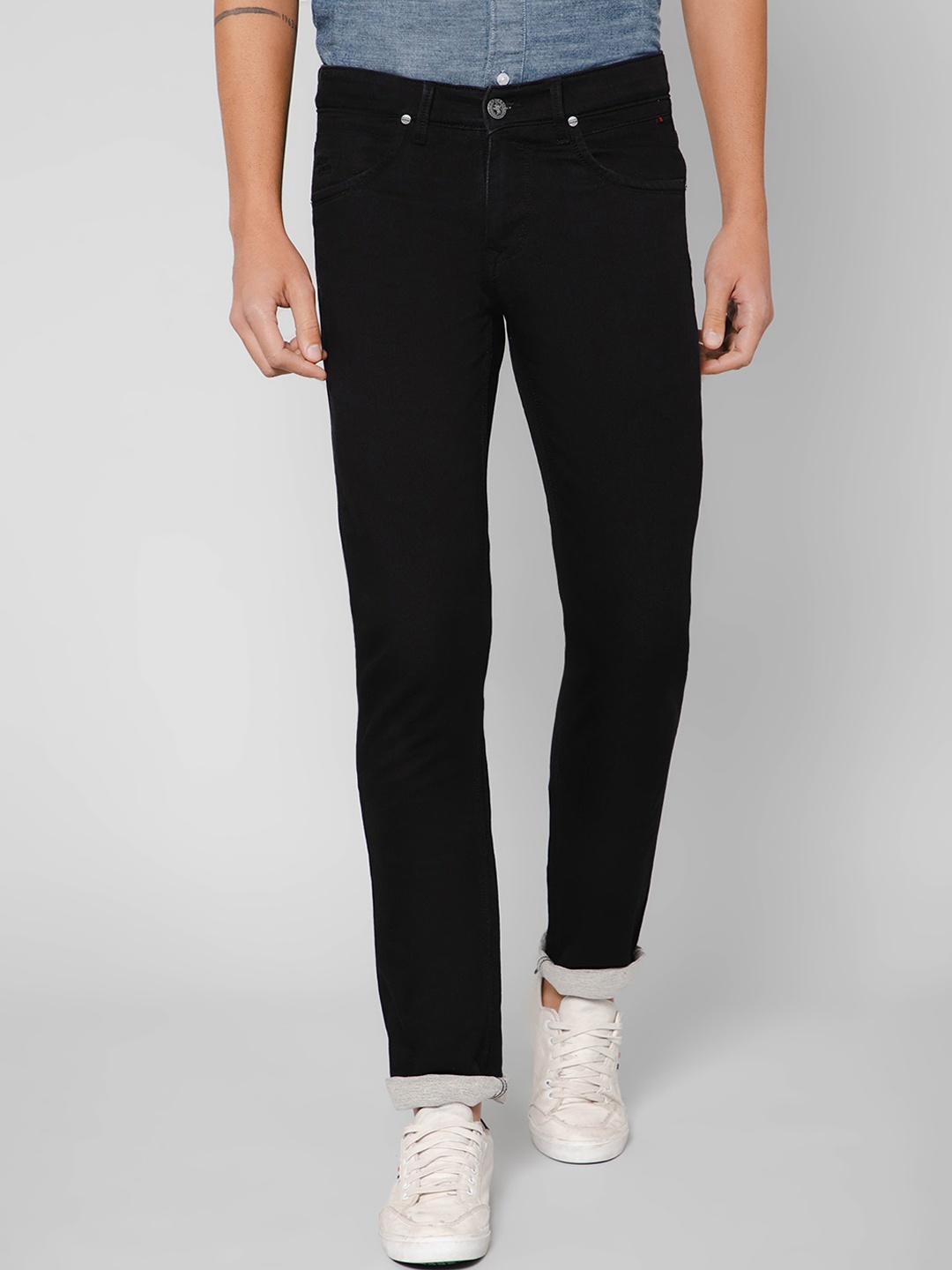 

Cantabil Men Regular Fit Cotton Stretchable Jeans, Black