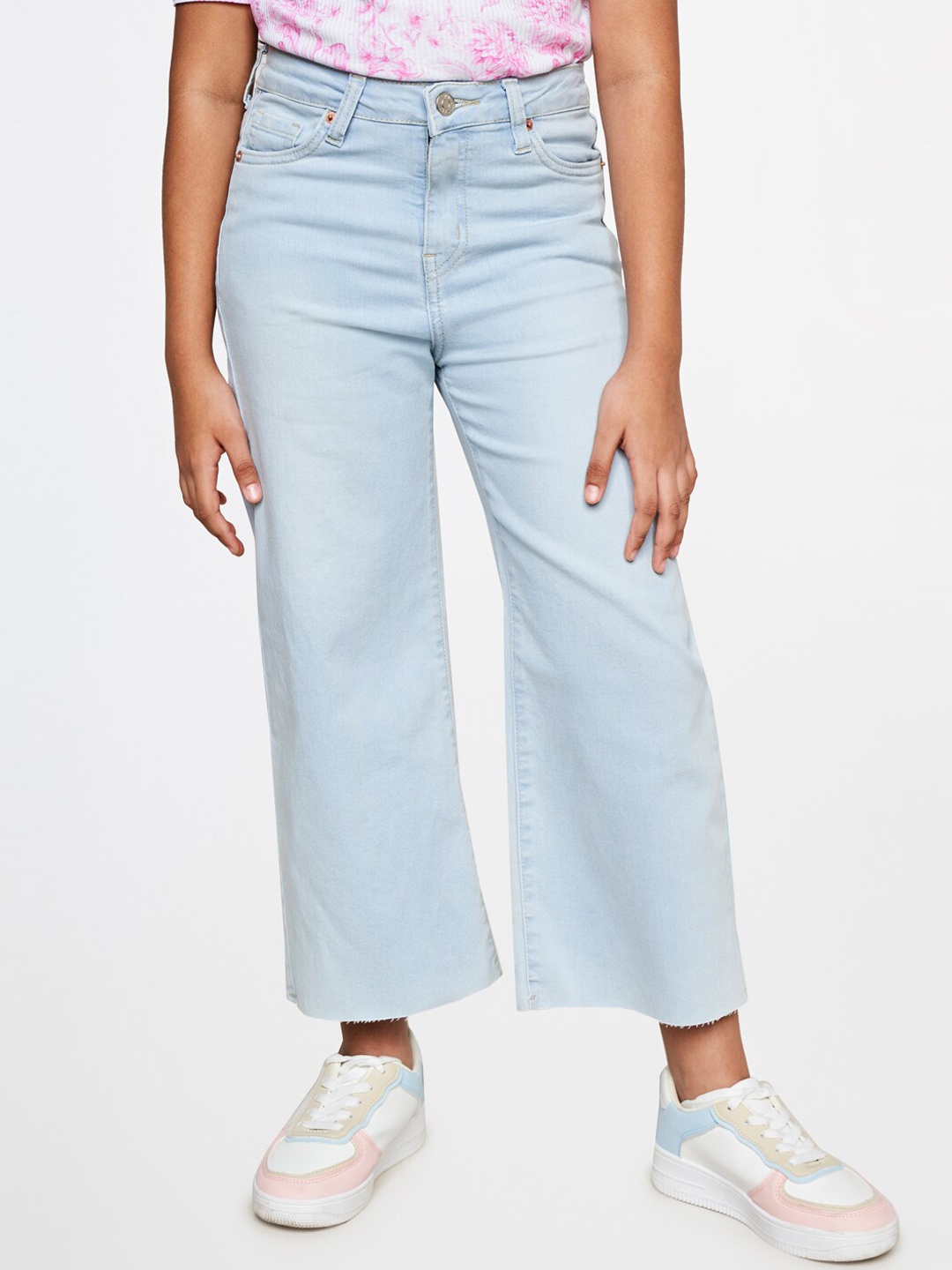 

AND Girls Straight Fit Mid-Rise Jeans, Blue