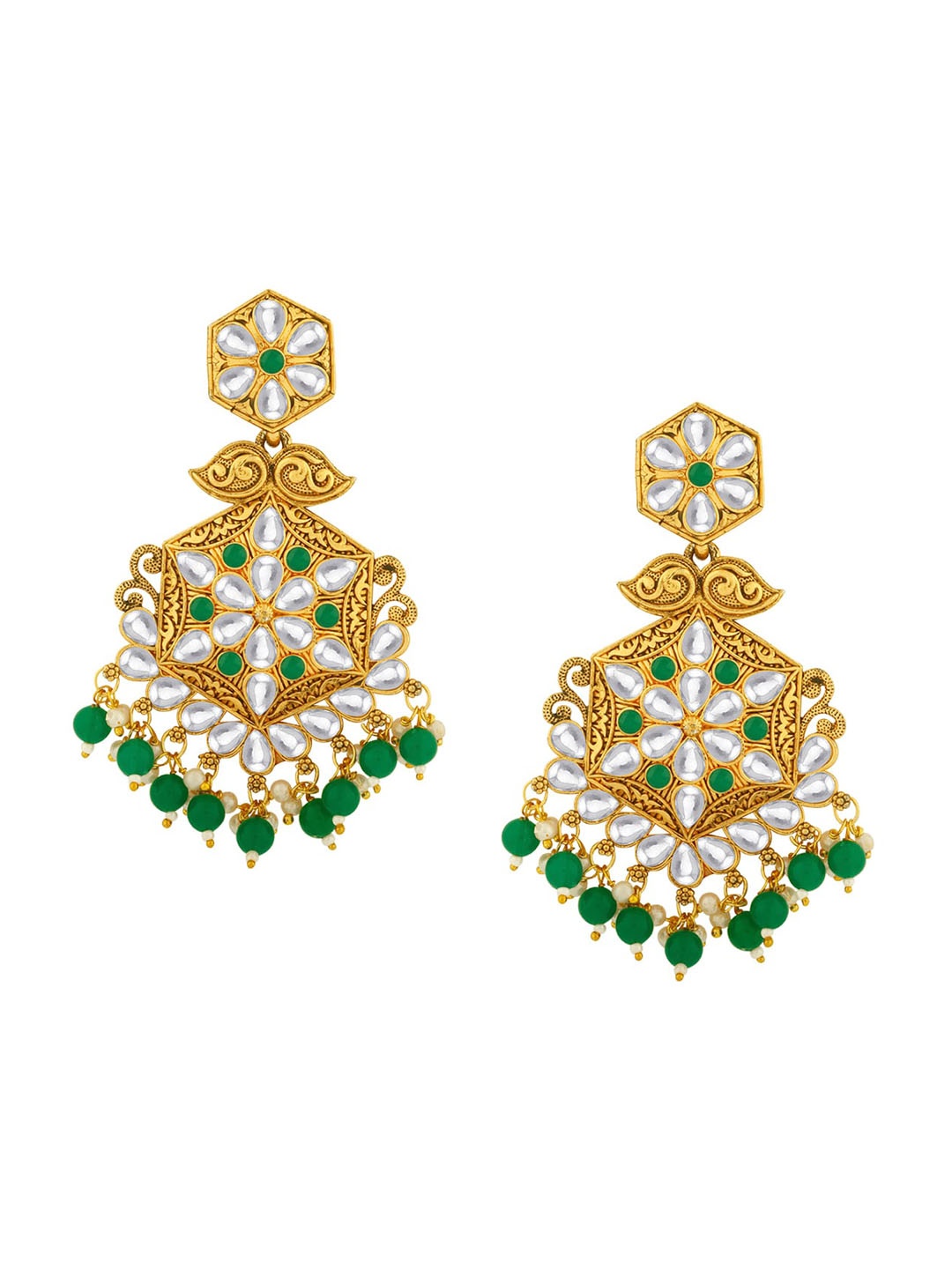 

Alamod Gold-Plated Classic Drop Earrings, Green