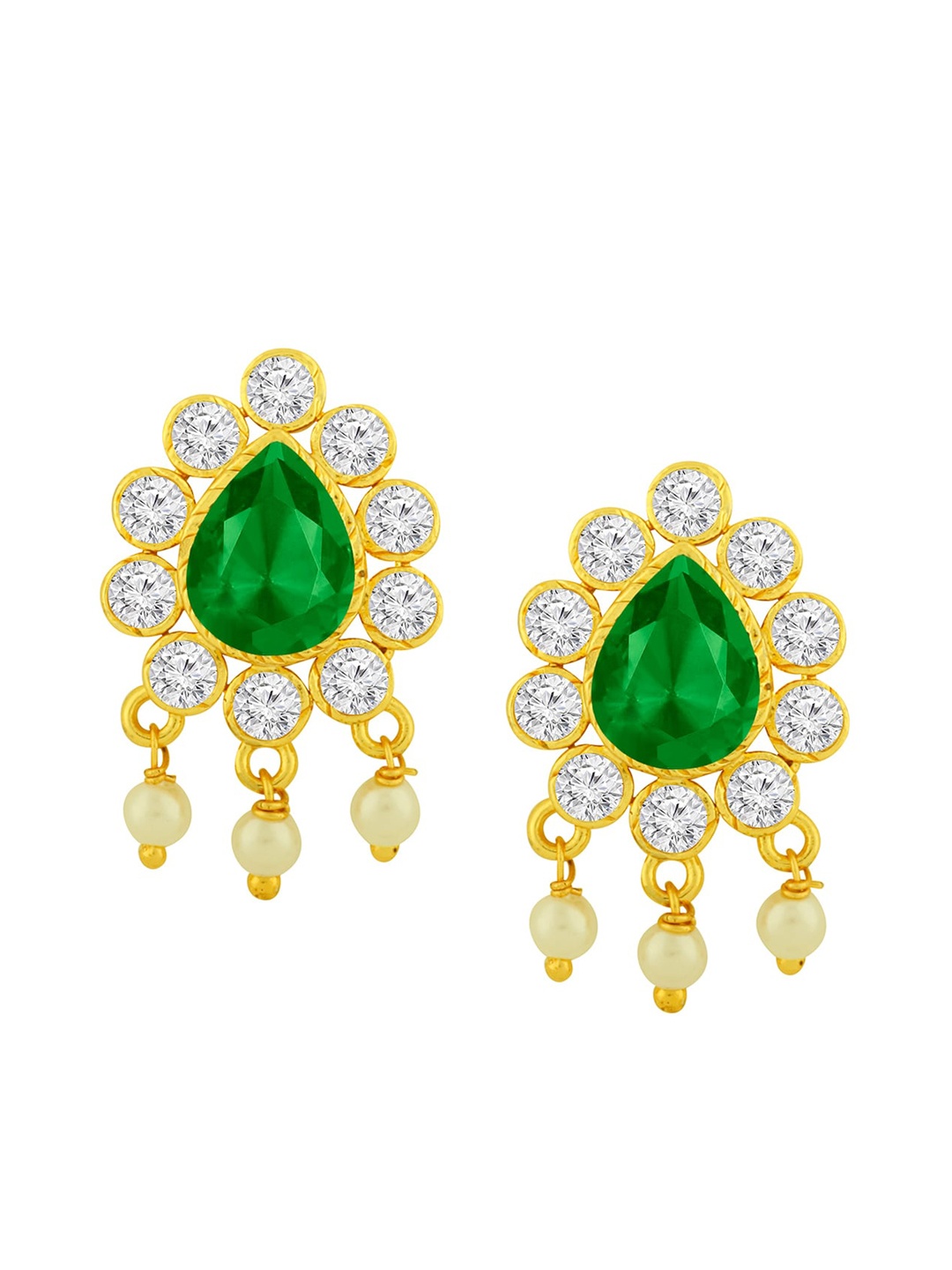 

Alamod Gold-Plated Classic Drop Earrings, Green