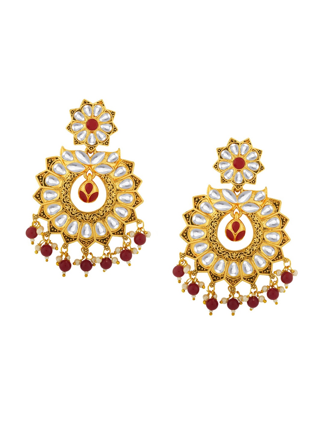 

Alamod Gold-Plated Classic Drop Earrings, Red