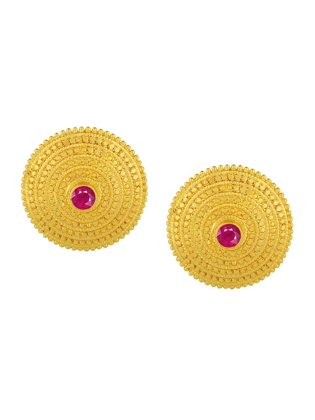

Alamod Gold-Plated Stone Studded Circular Studs, Pink