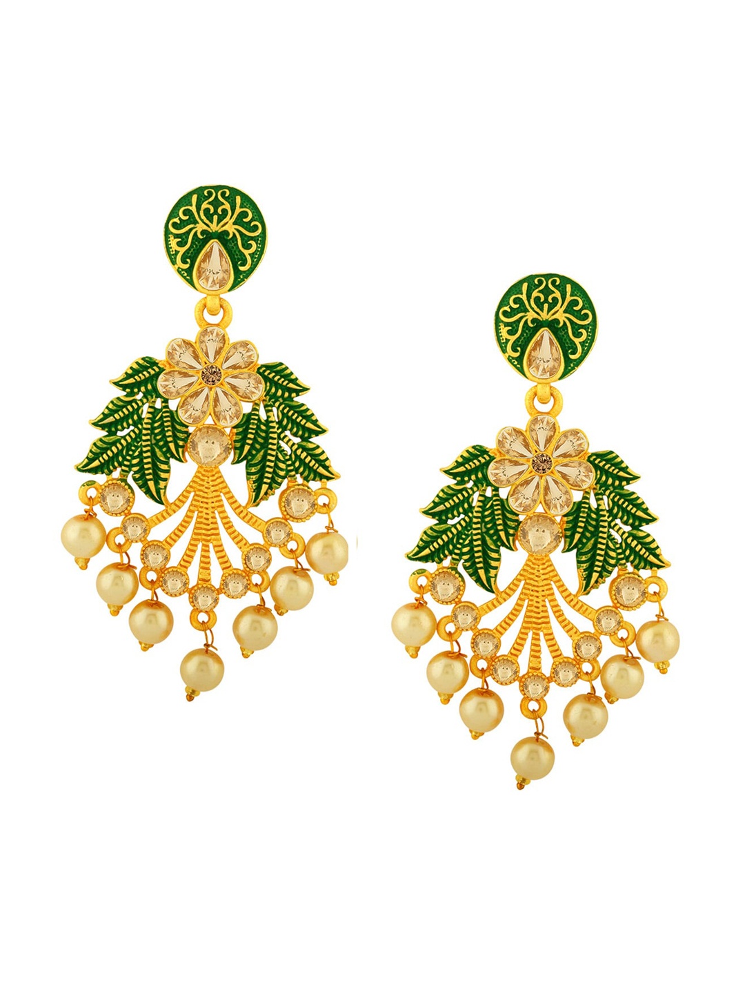 

Alamod Gold-Plated Classic Drop Earrings, Green