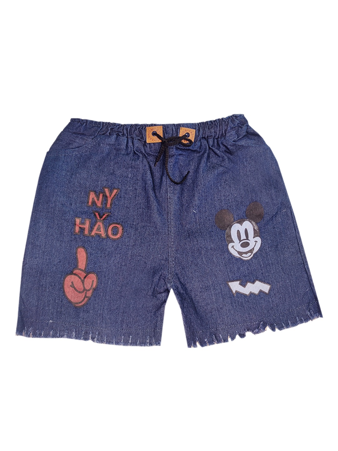 

PINVE Girls Mickey Mouse Printed Denim Shorts, Blue