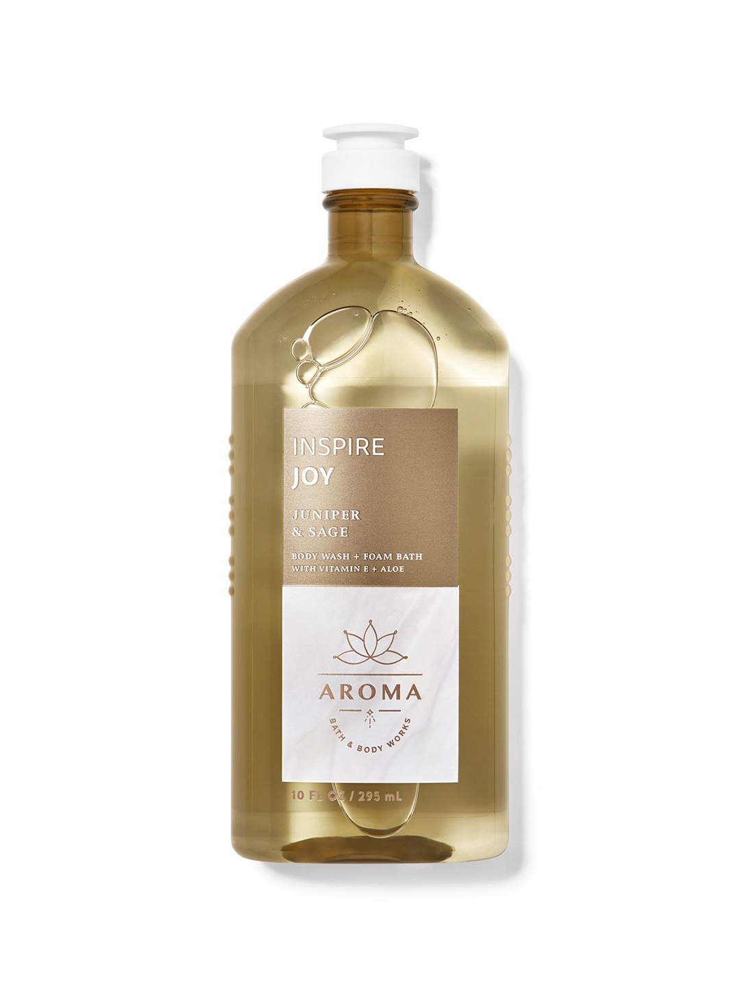 

Bath & Body Works Aroma Inspire Joy Juniper Sage Body Wash & Foam Bath with Vit E - 295ml, Brown