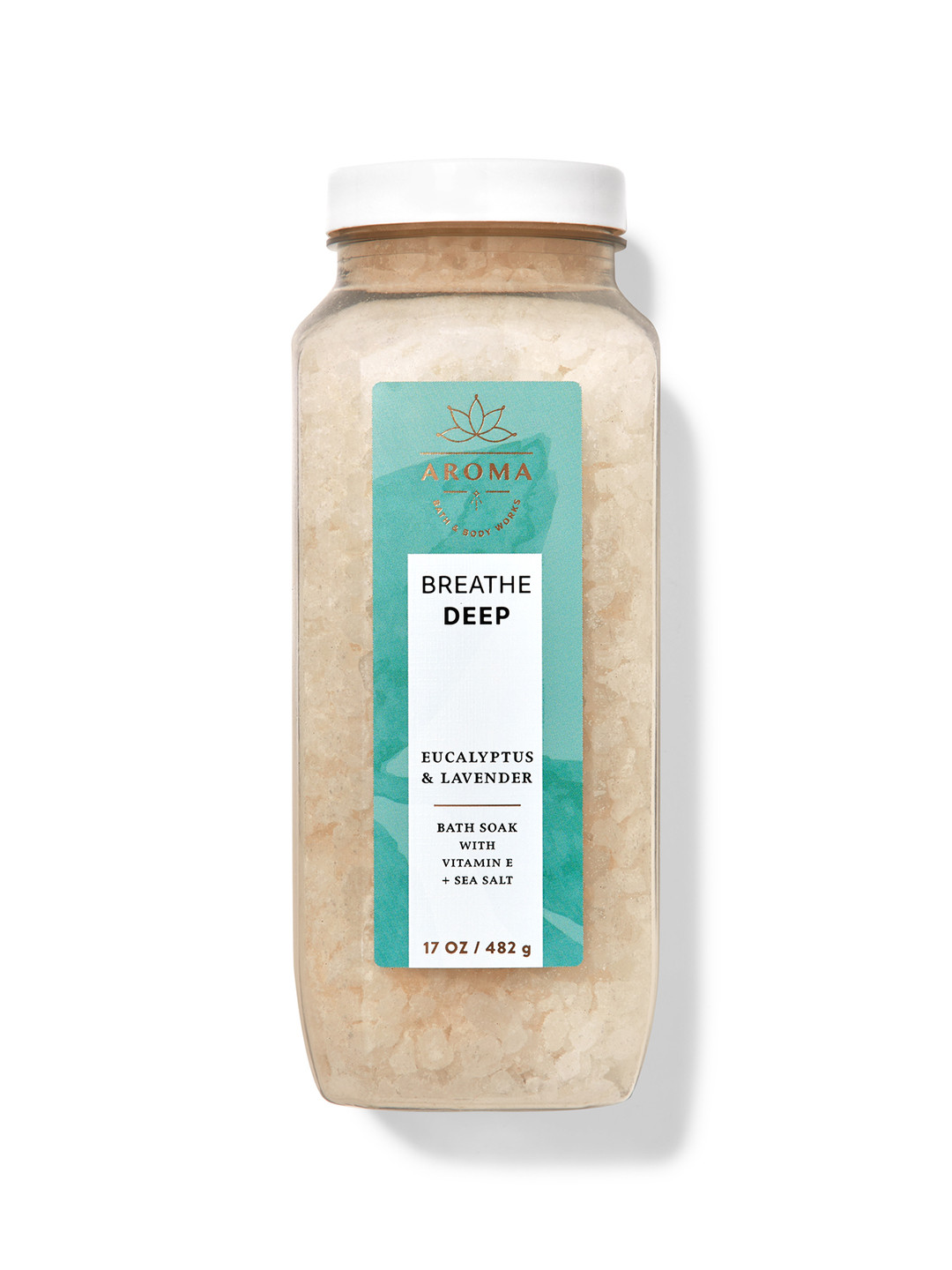 

Bath & Body Works Aroma Breathe Deep Eucalyptus Lavender Bath Soak with Vitamin E - 482g, Sea green