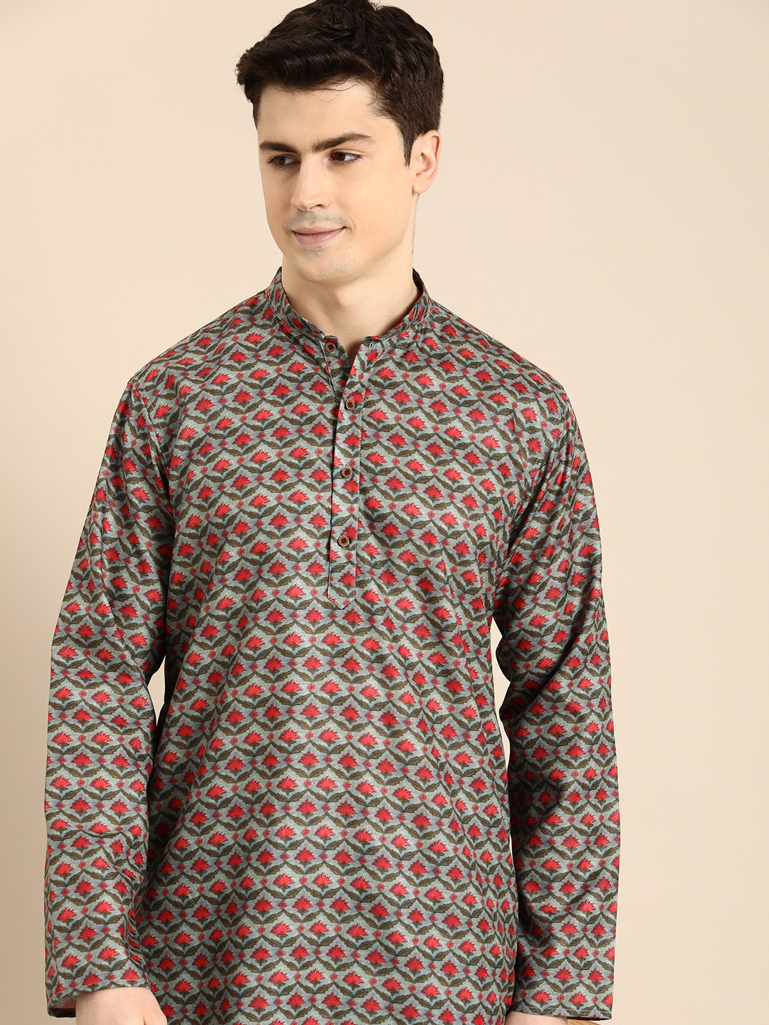 

Anouk Men Floral Printed Kurta, Multi
