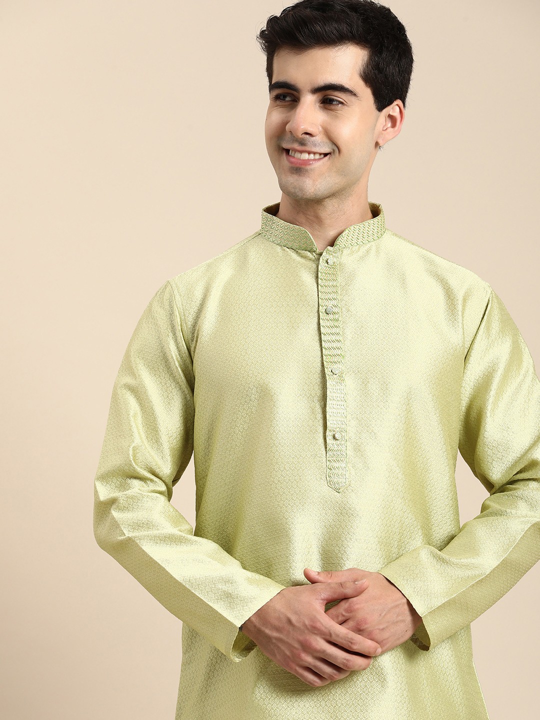 

Anouk Men Jacquard Kurta, Green