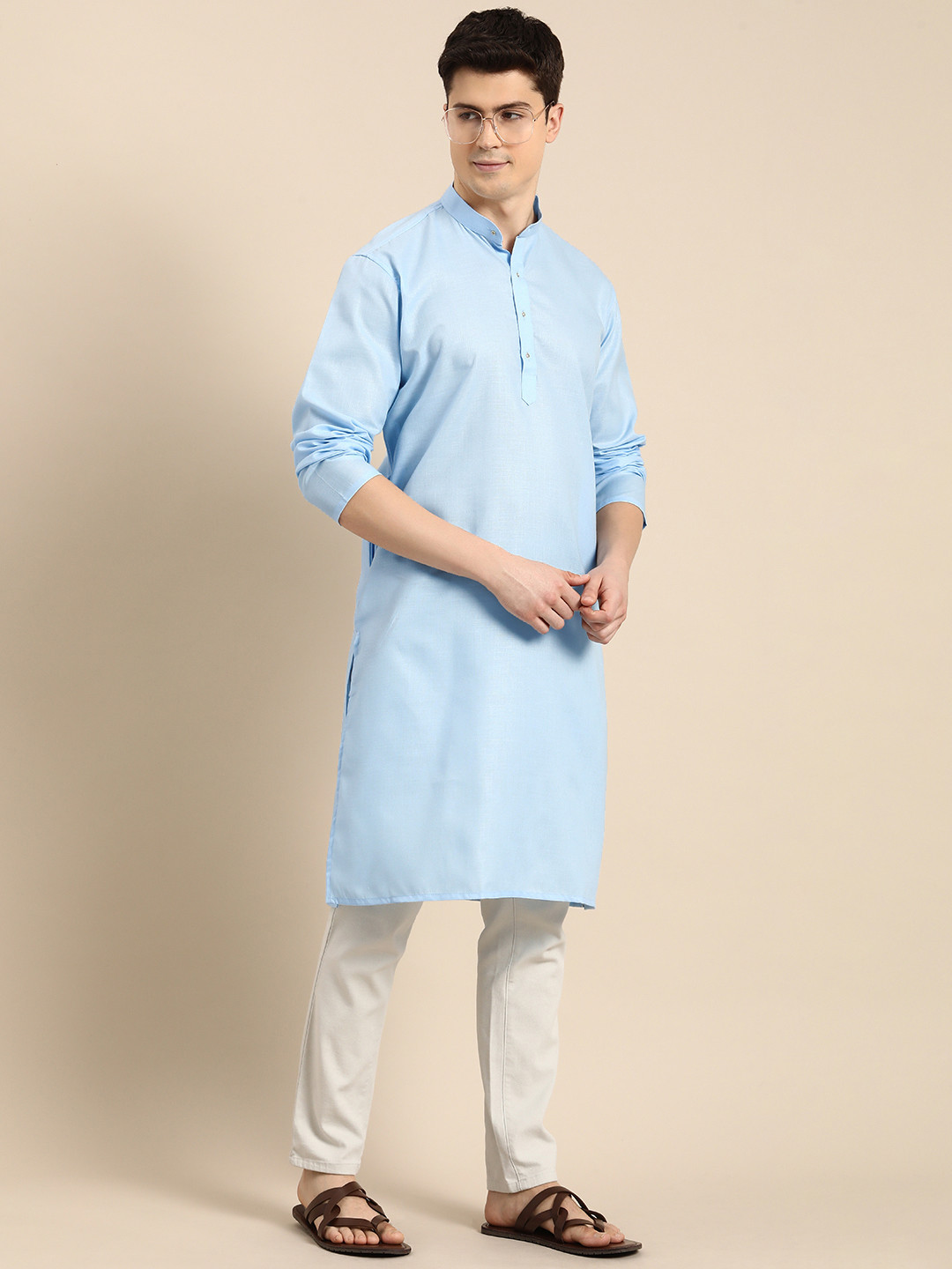 

Anouk Men Solid Kurta, Blue