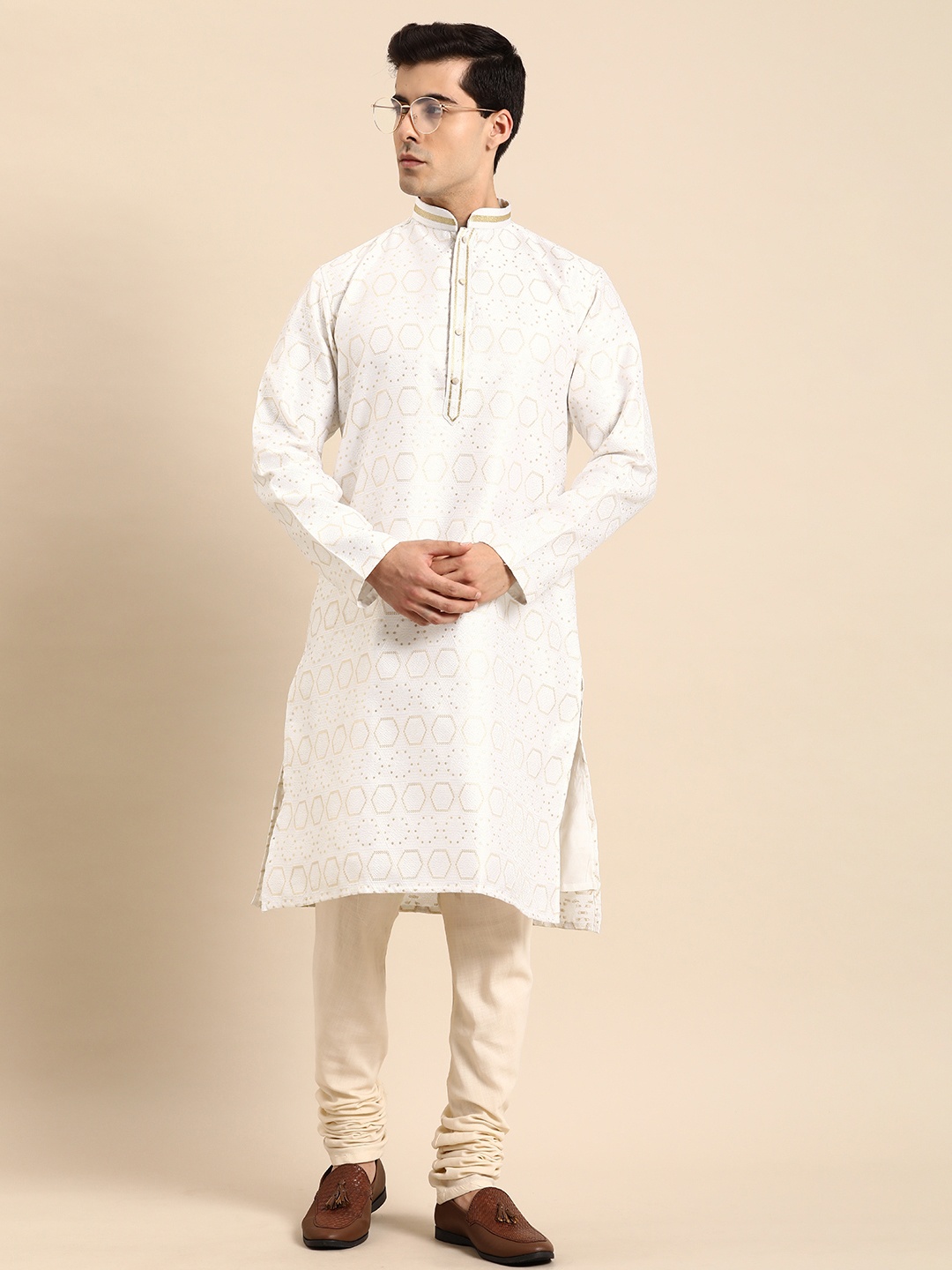 

Anouk Men Embroidered Kurta, White