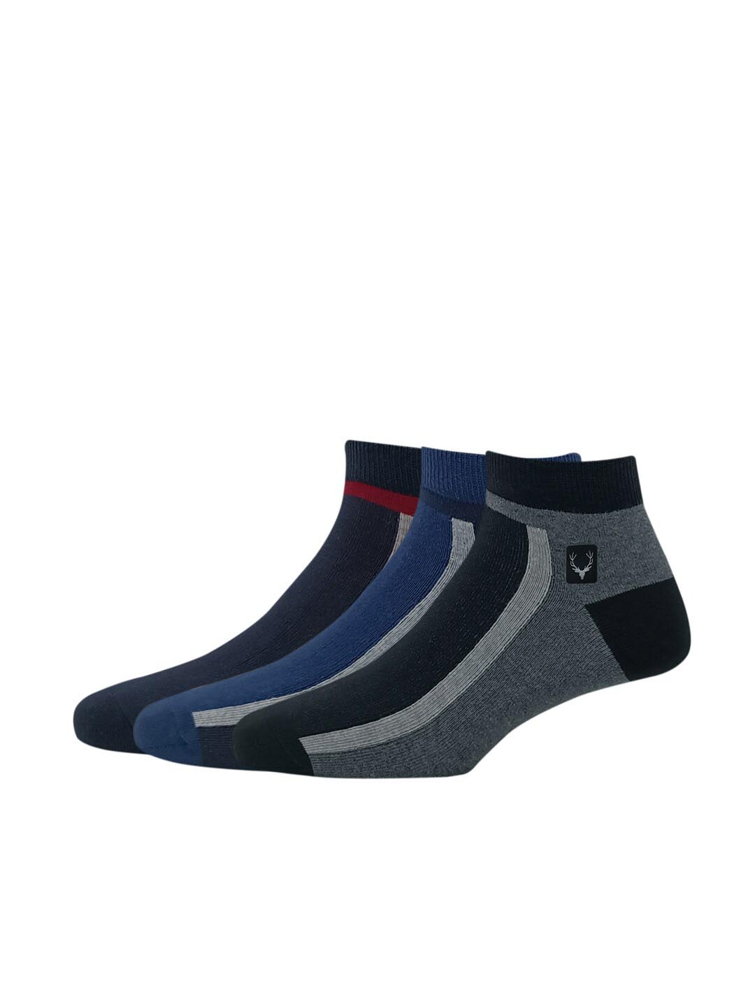 

Allen Solly Men Pack Of 3 Colorblocked Ankle Length Socks, Maroon