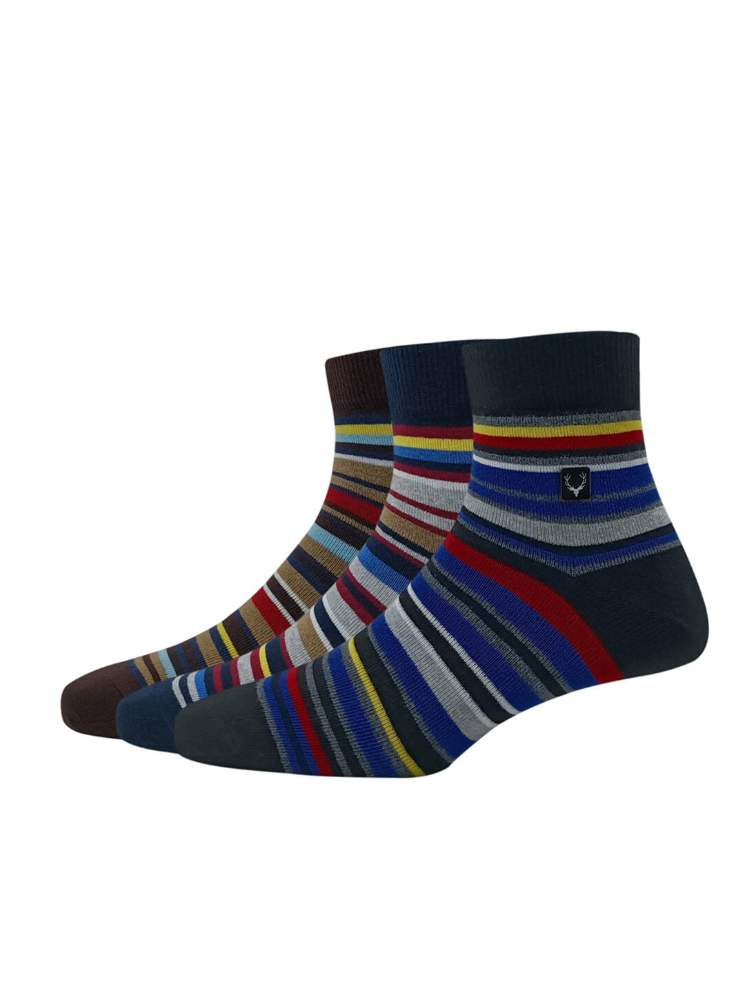 

Allen Solly Men Pack Of 3 Striped Above Ankle-Length Socks, Brown