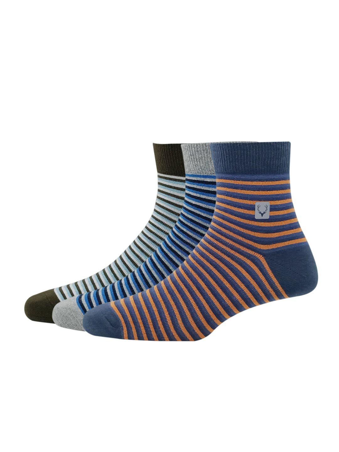 

Allen Solly Men Pack Of 3 Striped Ankle-Length Socks, Green