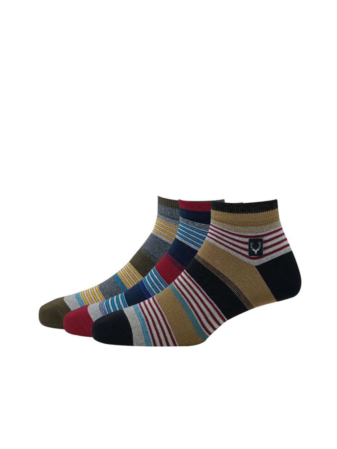 

Allen Solly Men Pack Of 3 Striped Ankle Length Socks, Maroon