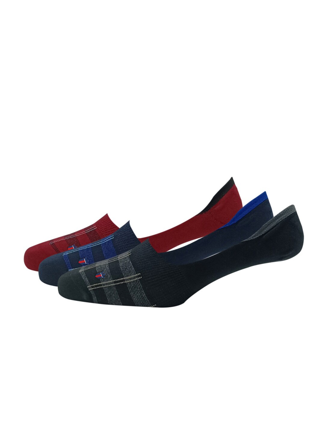 

Louis Philippe Men Pack Of 3 Checked Shoe Liners, Maroon