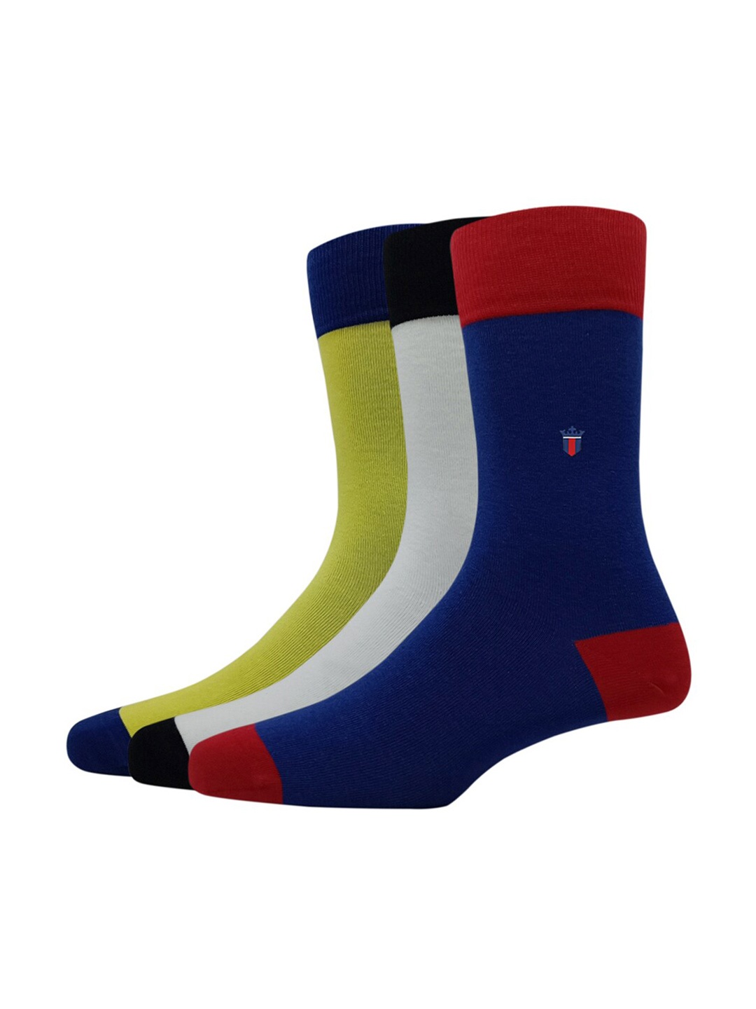 

Louis Philippe Men Pack Of 3 Colourblocked Calf-Length Socks, White