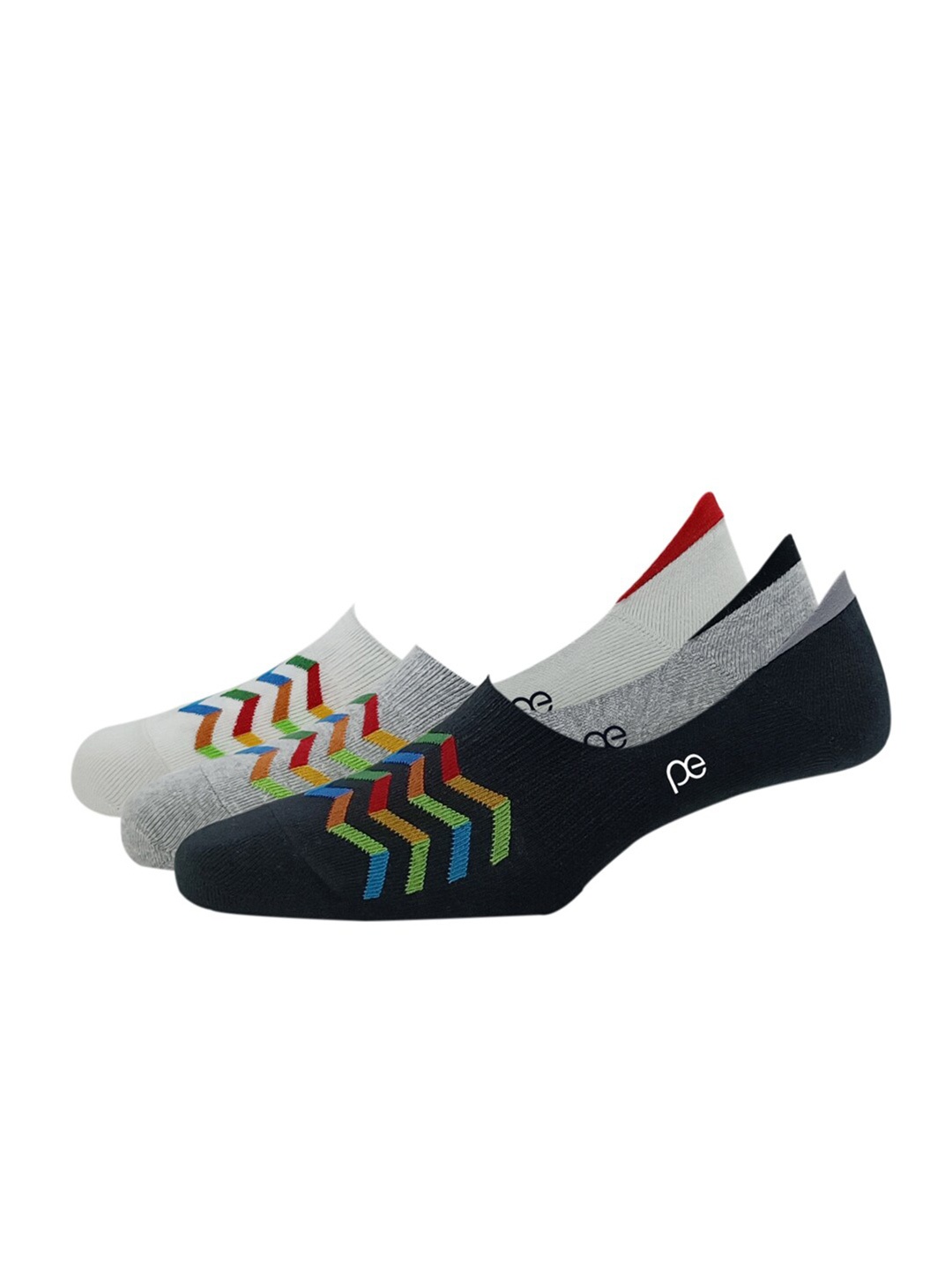 

Peter England Men Pack Of 3 Patterned Shoe Liners, White