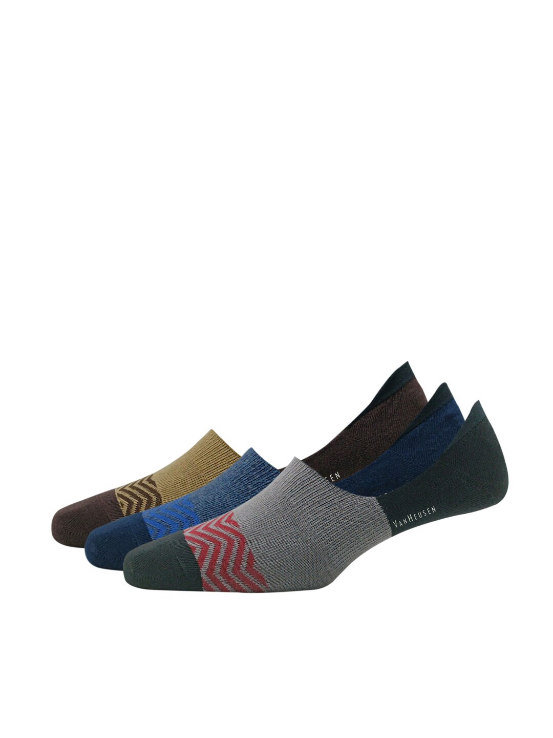 

Van Heusen Men Pack Of 3 Patterned Shoe Liners, Brown