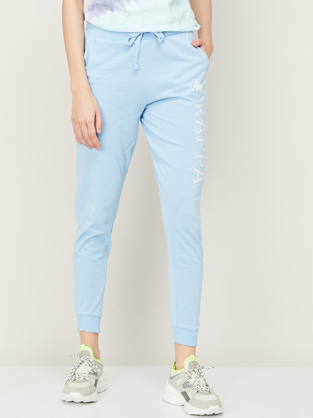 

Kappa Women Cotton Lycra Joggers, Blue