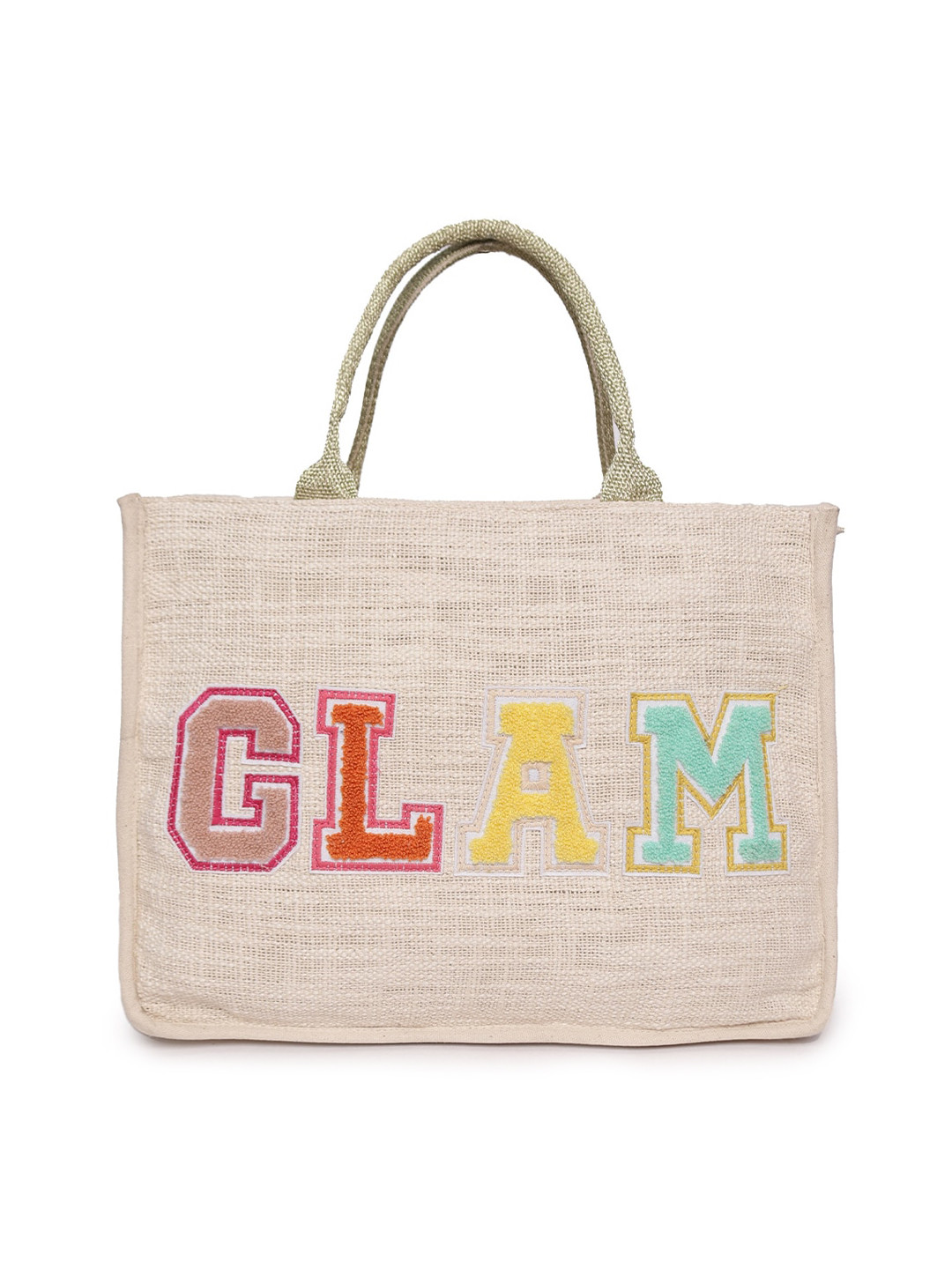 

ASTRID Textured Oversized Jute Shopper Tote Bag, Beige