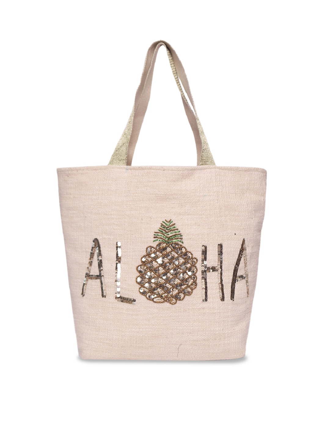 

ASTRID Embroidered Structured Tote Bag, Gold