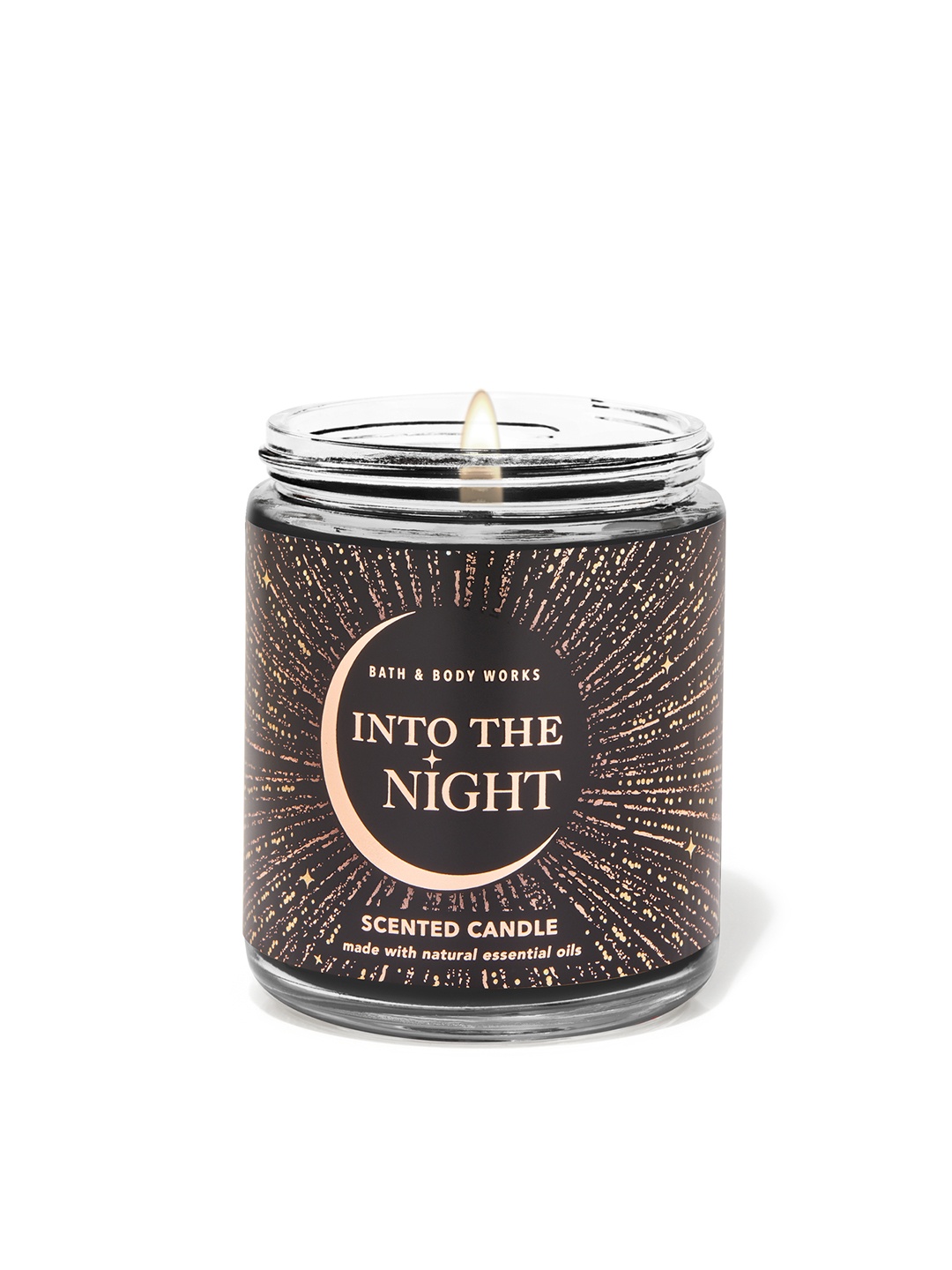 

Bath & Body Works Into the Night Single Wick Scented Candle with Essential Oils - 198 g, Black