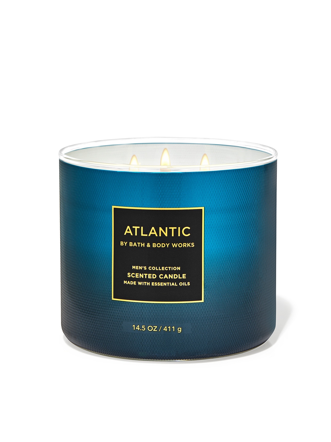 

Bath & Body Works Atlantic 3-Wick Scented Candle with Essential Oil - 411 g, Blue