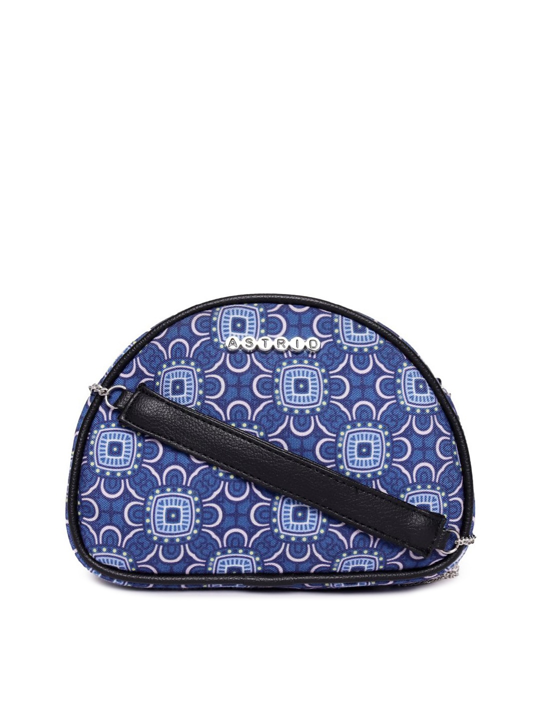 

ASTRID Women Ethnic Motifs Printed Half Moon Sling Bag, Blue