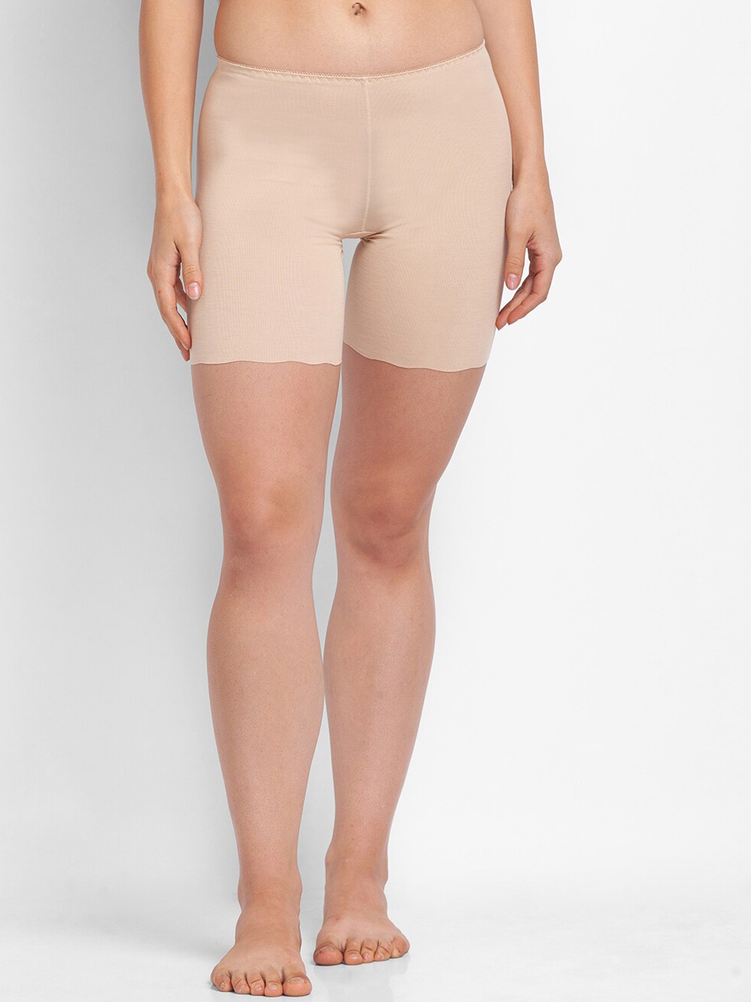 

NOIRA Women Mid-Rise Cotton Boy Shorts Briefs, Beige