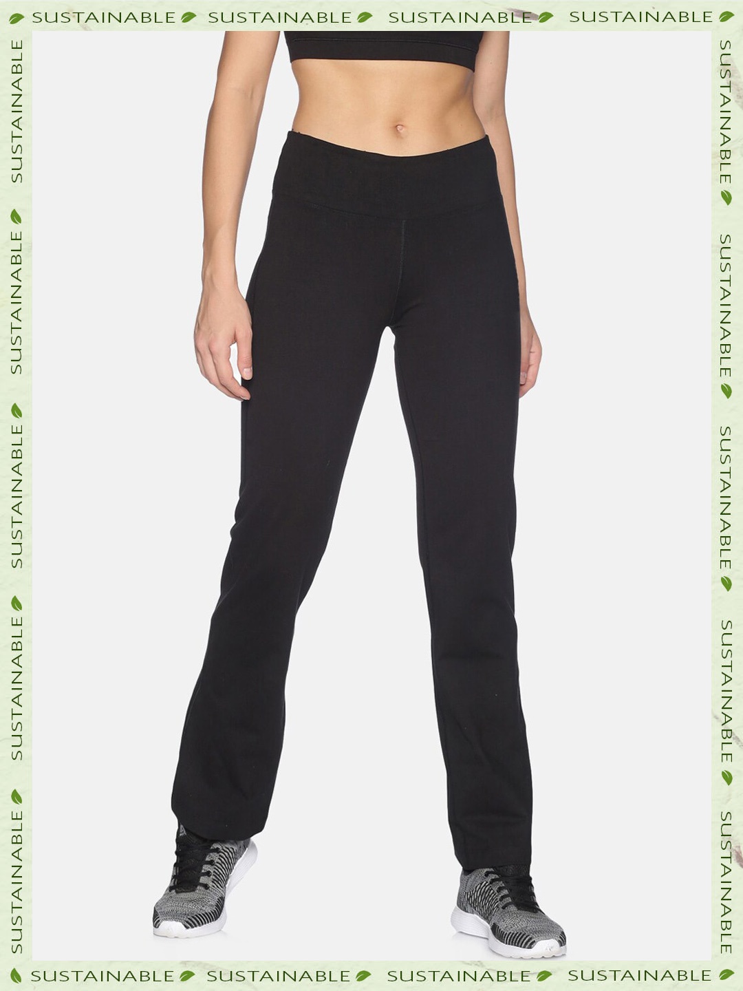

HERE&NOW Women Relaxed High-Rise Trousers, Black